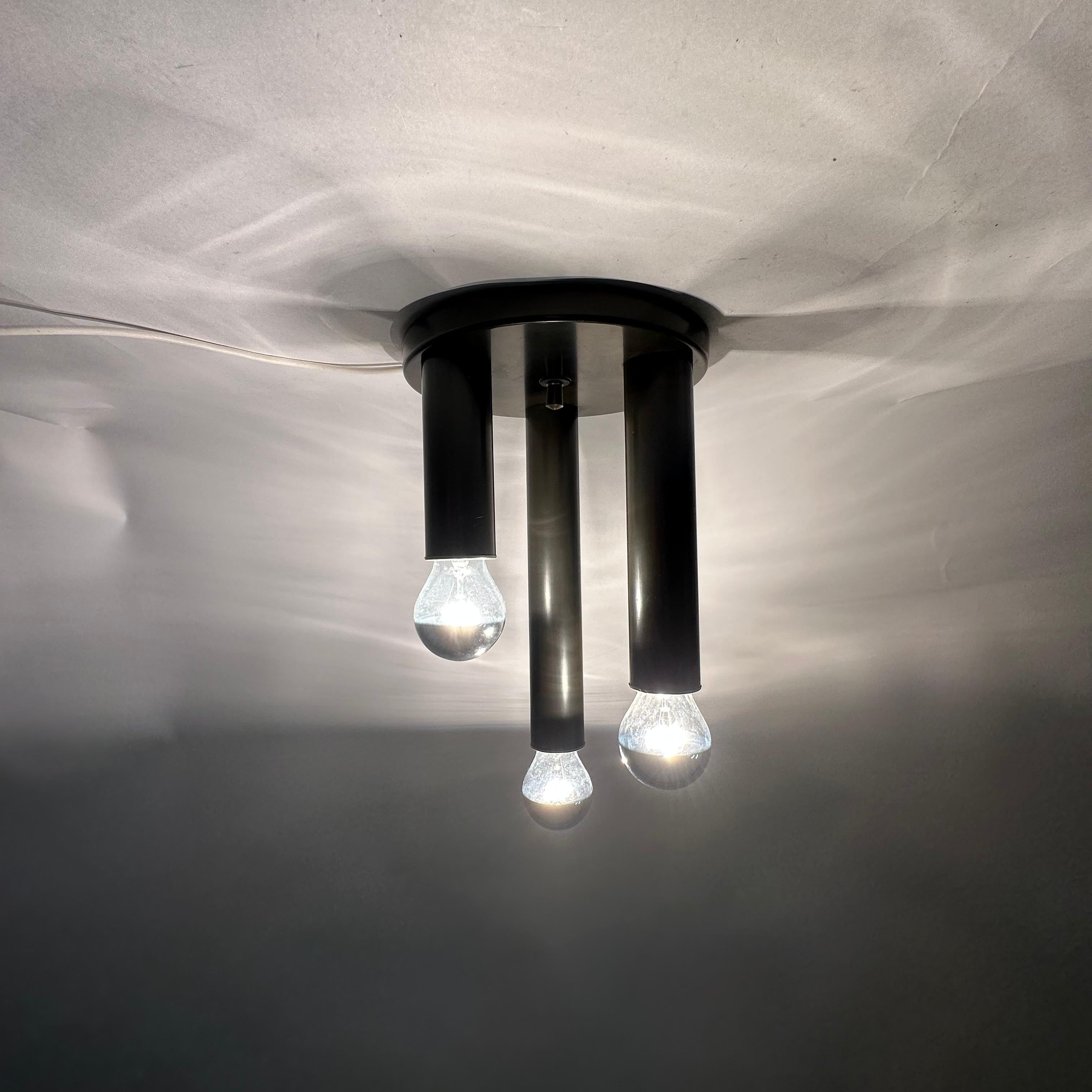Metal Mid Century design ceiling lamp flush mount  , 1970’s For Sale