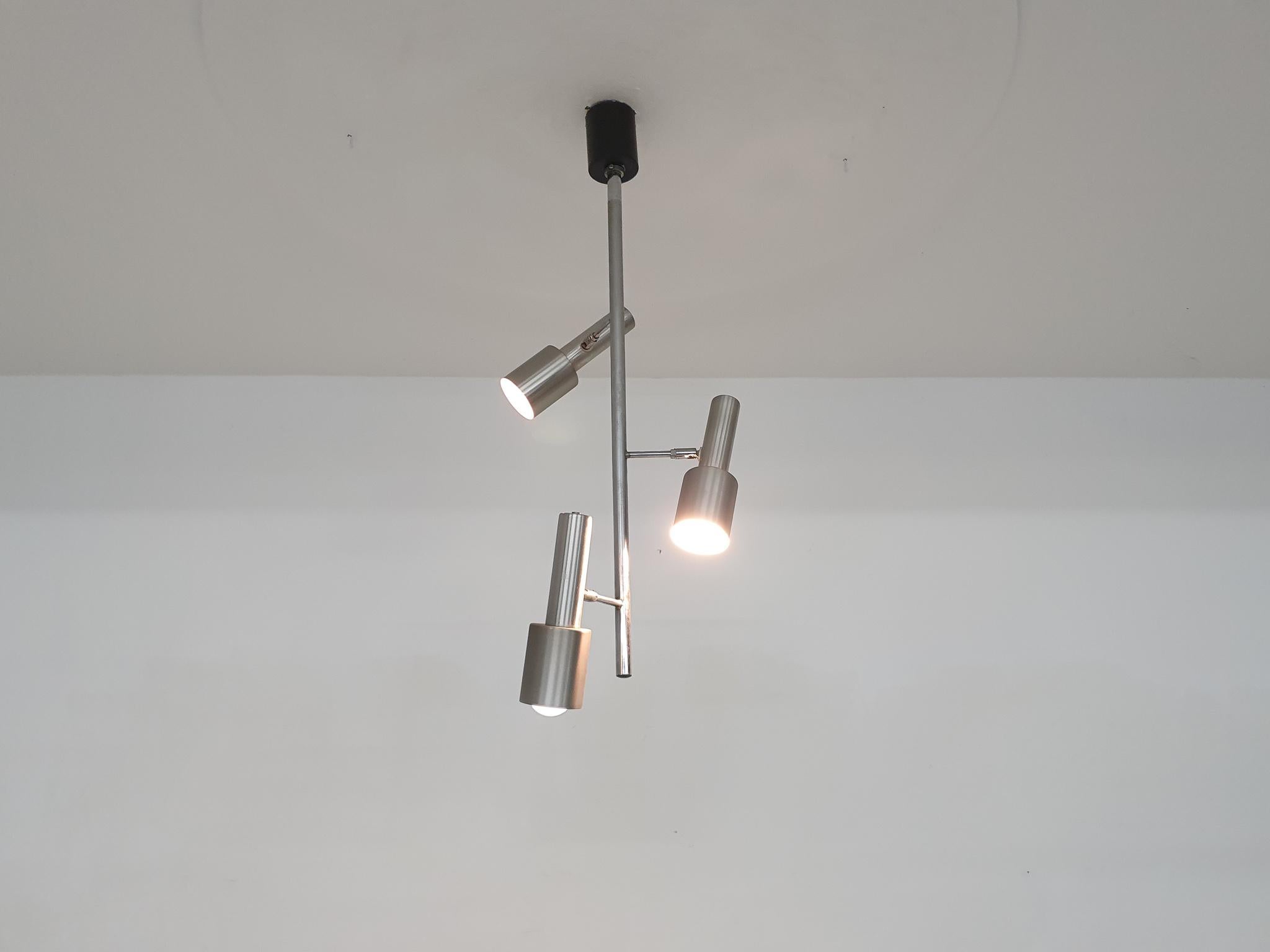 Dutch Mid-Century Design Ceiling Light with 3 Spots, 1960's For Sale