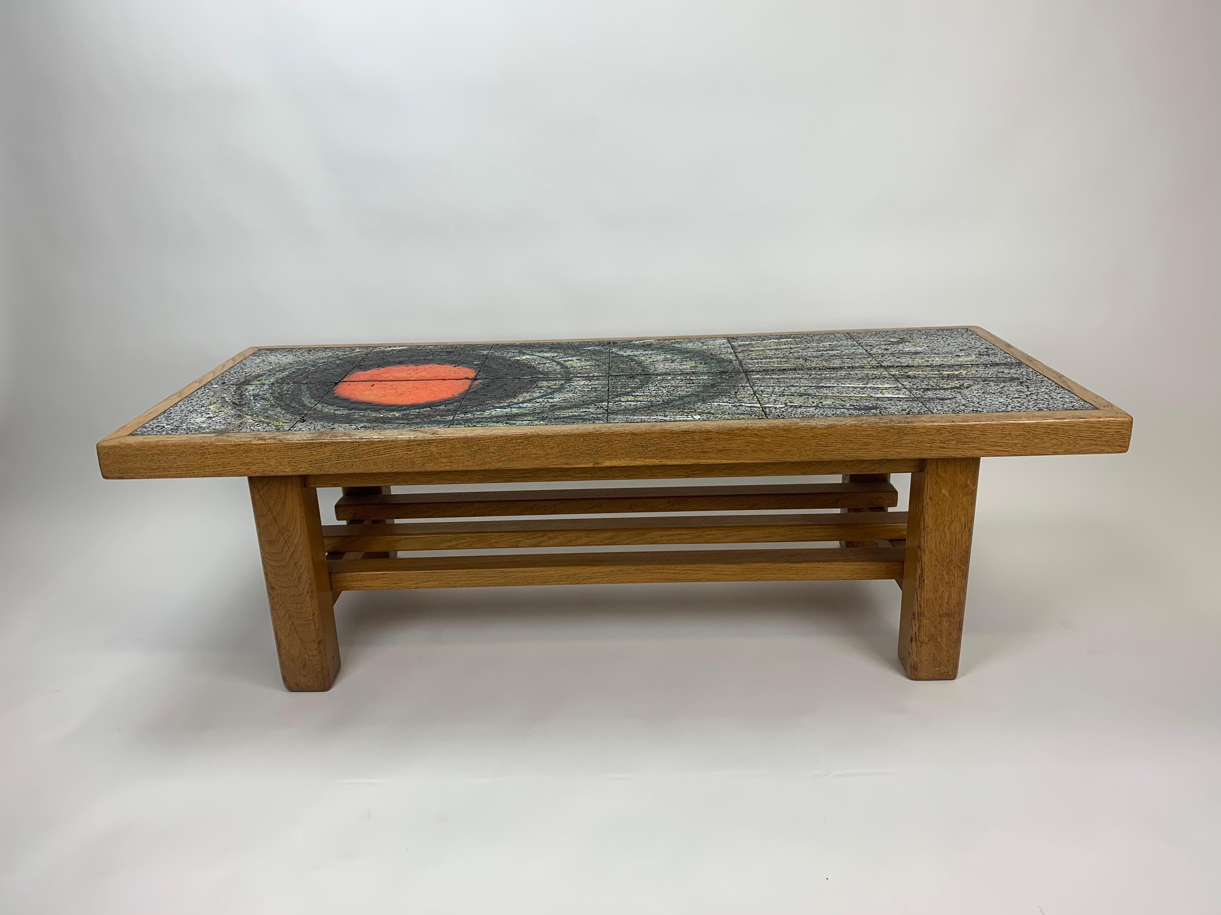 Fin du 20e siècle Table basse en céramique, design du milieu du siècle, années 1970 en vente