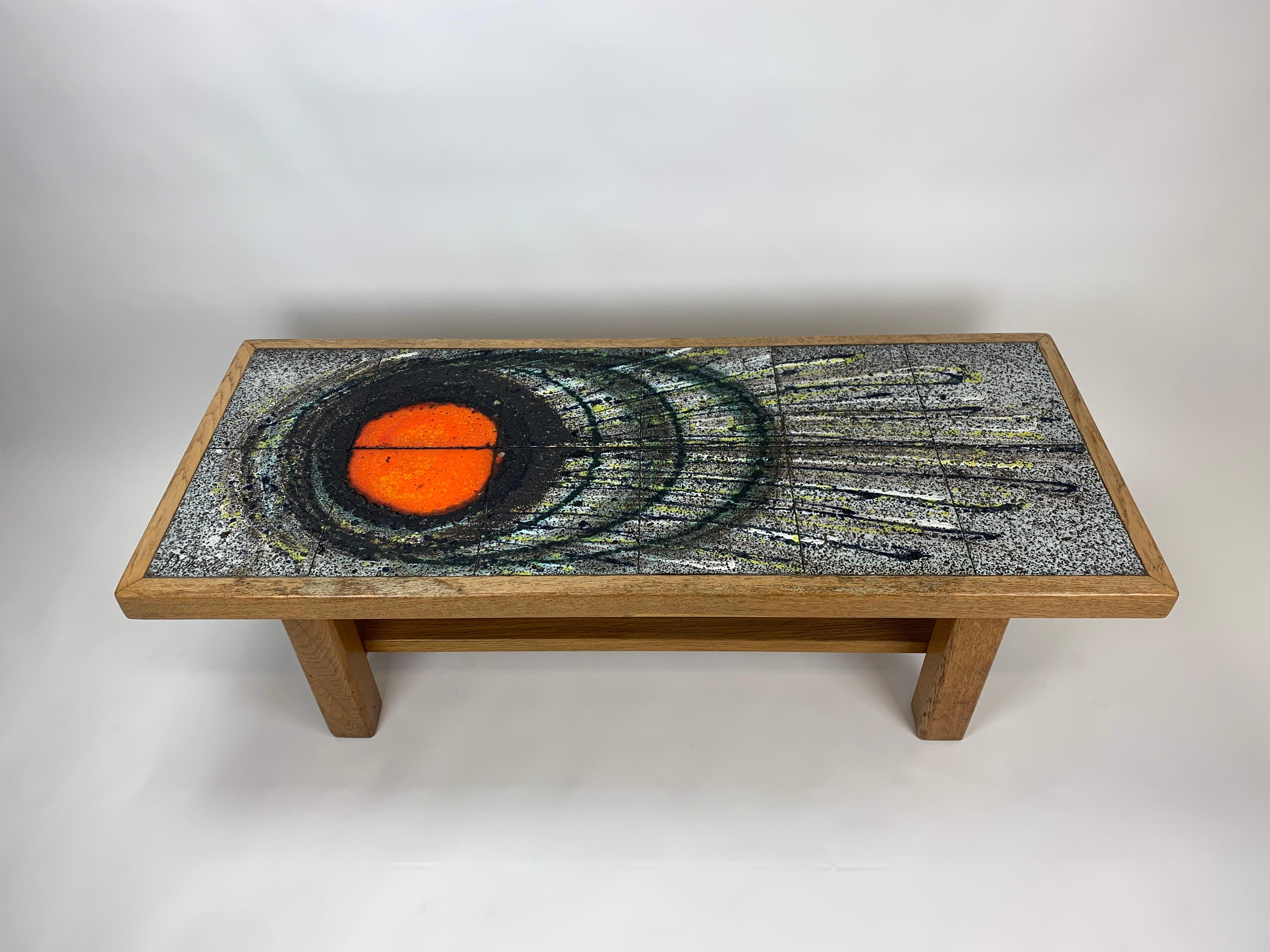 Céramique Table basse en céramique, design du milieu du siècle, années 1970 en vente
