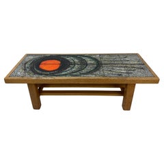 Tavolino in ceramica dal design di metà secolo, anni '70