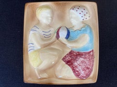 Mid Century Design Ceramic Wall Tile Decoration, Czechoslovakia, 1960s