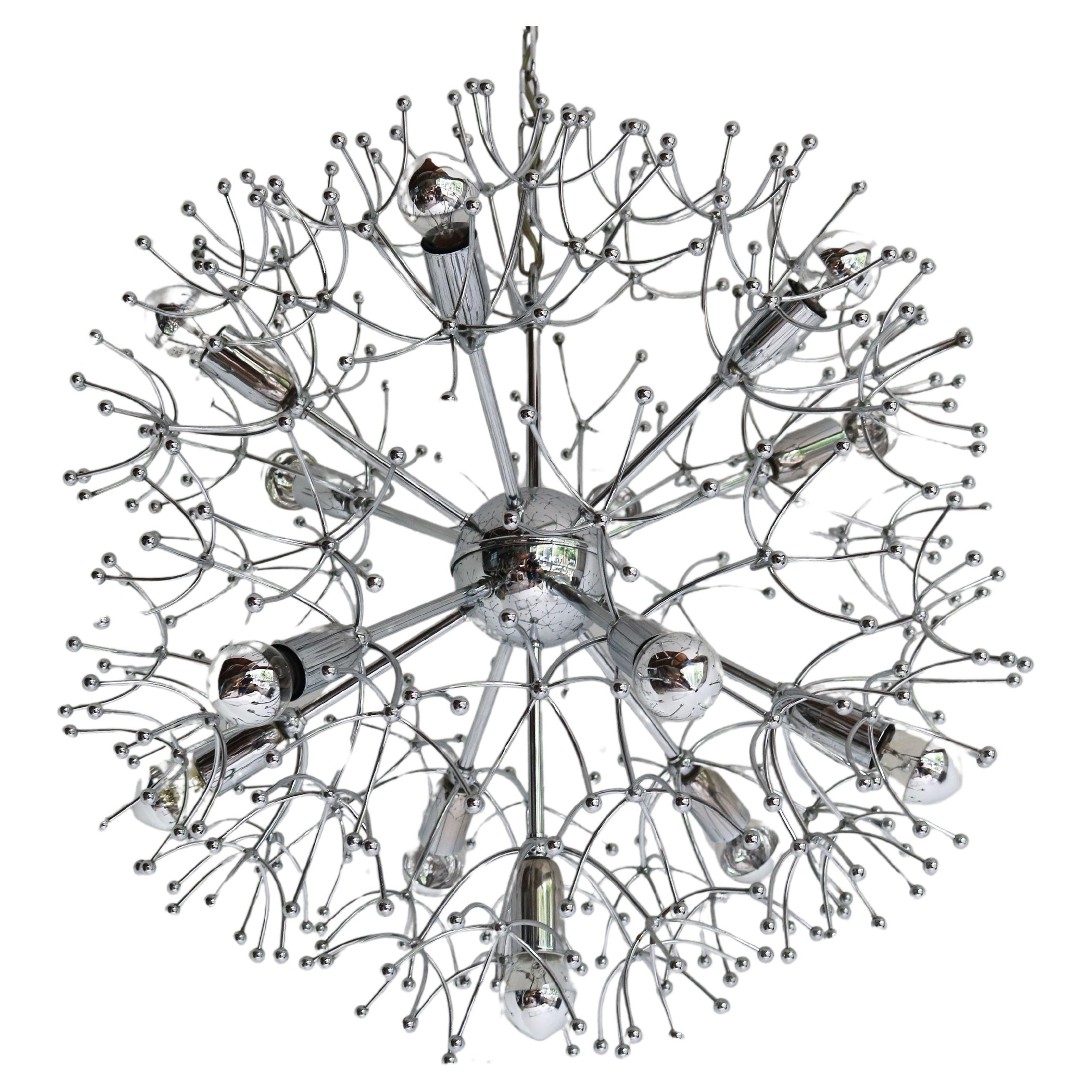 Lampadario di design di metà secolo di Gaetano Sciolari Model: Dandelion 1960 Sputnik