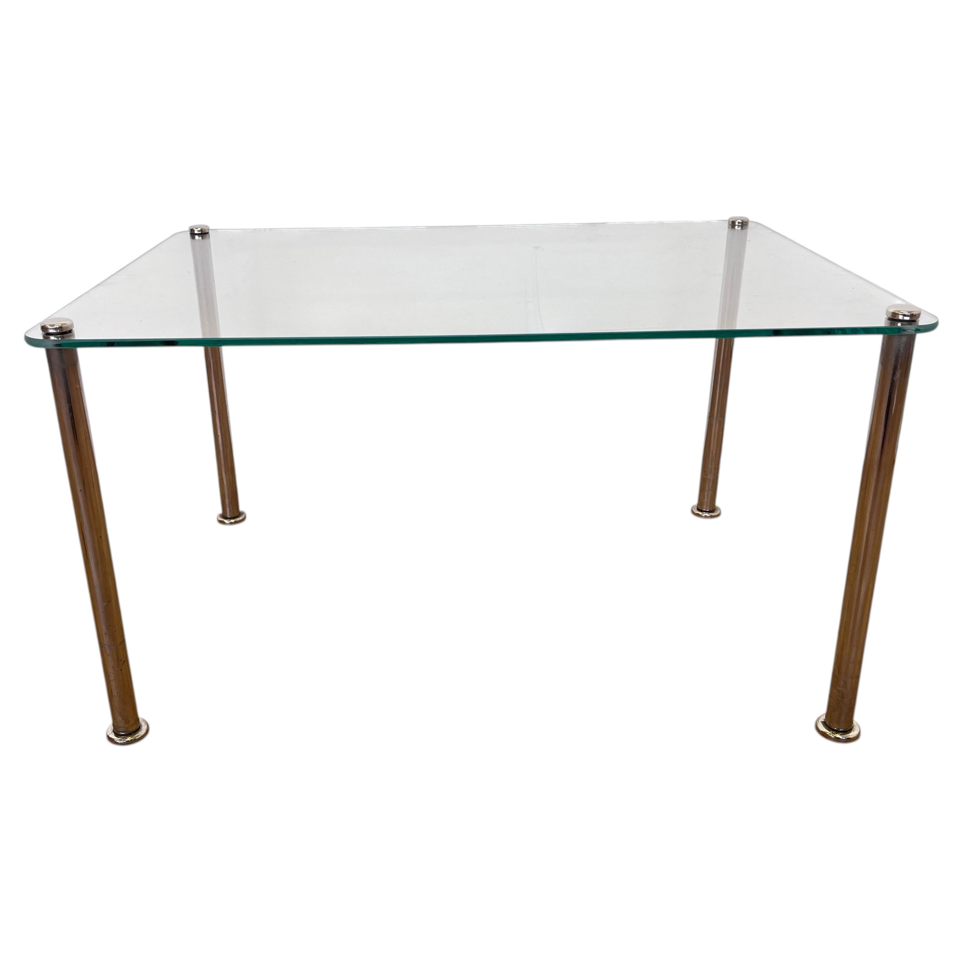 Mid century design chrome and glass coffe table - around 1970s