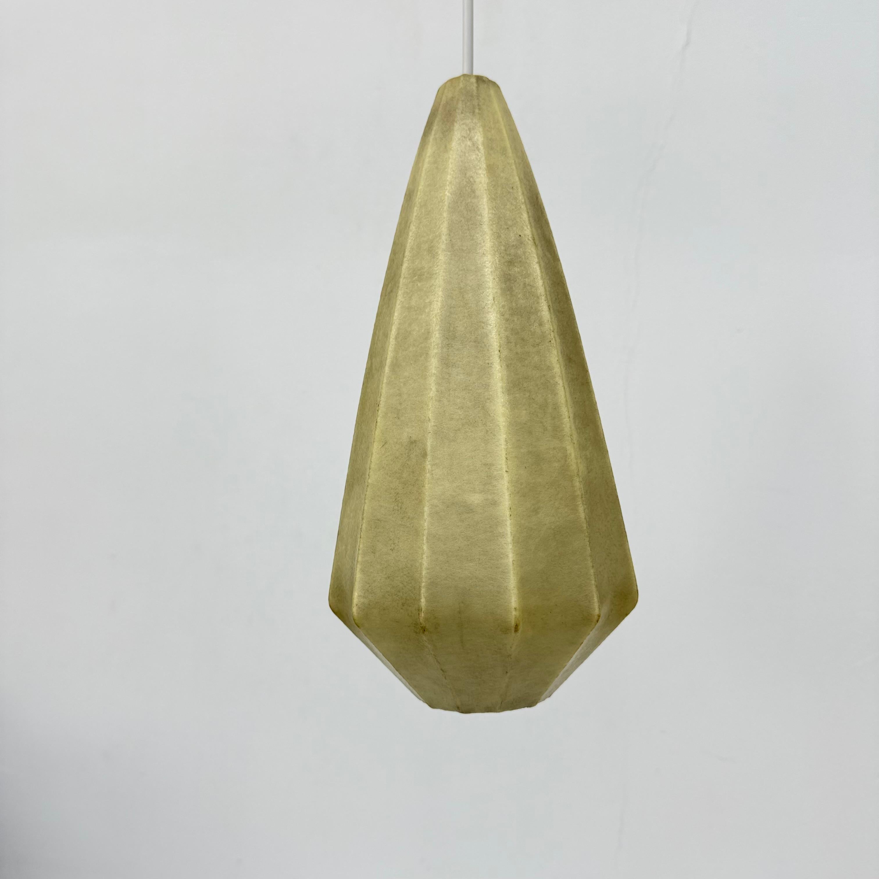 Plastic Mid-century design cocoon hanging lamp , 1970s For Sale