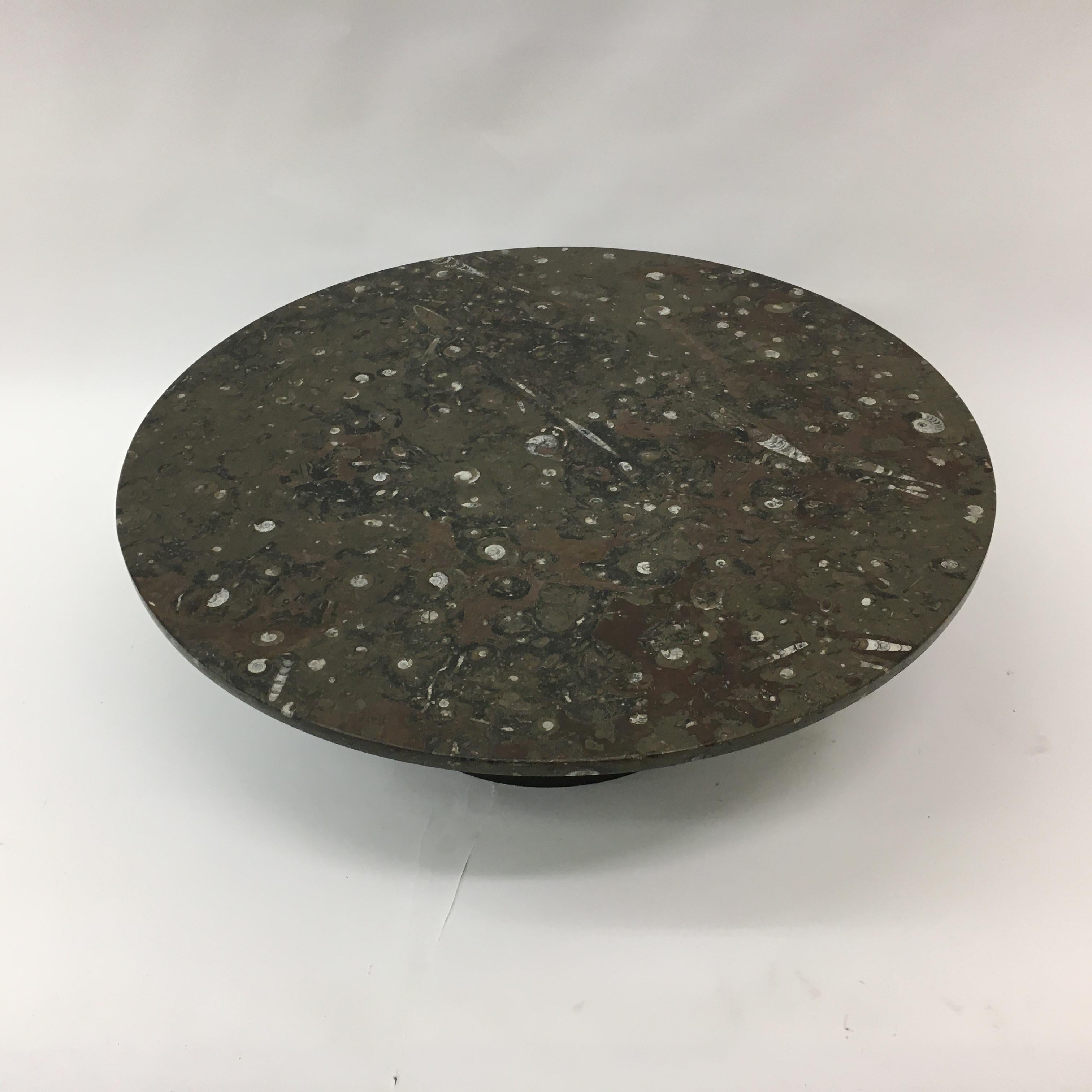 Table basse design du milieu du siècle dernier par Heinz Lilienthal avec marbre fossile , 1970 en vente 11