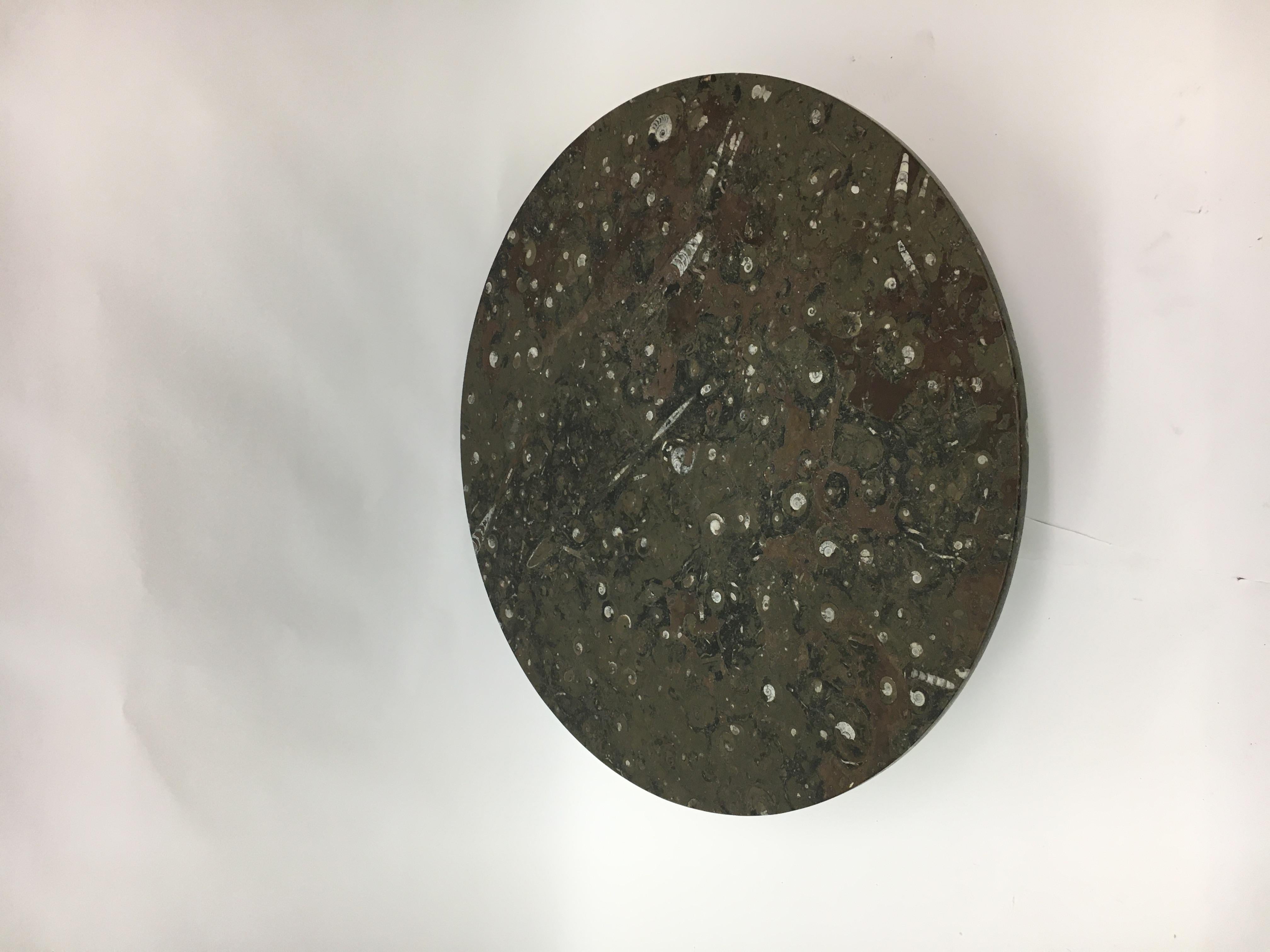Mid-Century Modern Table basse design du milieu du siècle dernier par Heinz Lilienthal avec marbre fossile , 1970 en vente