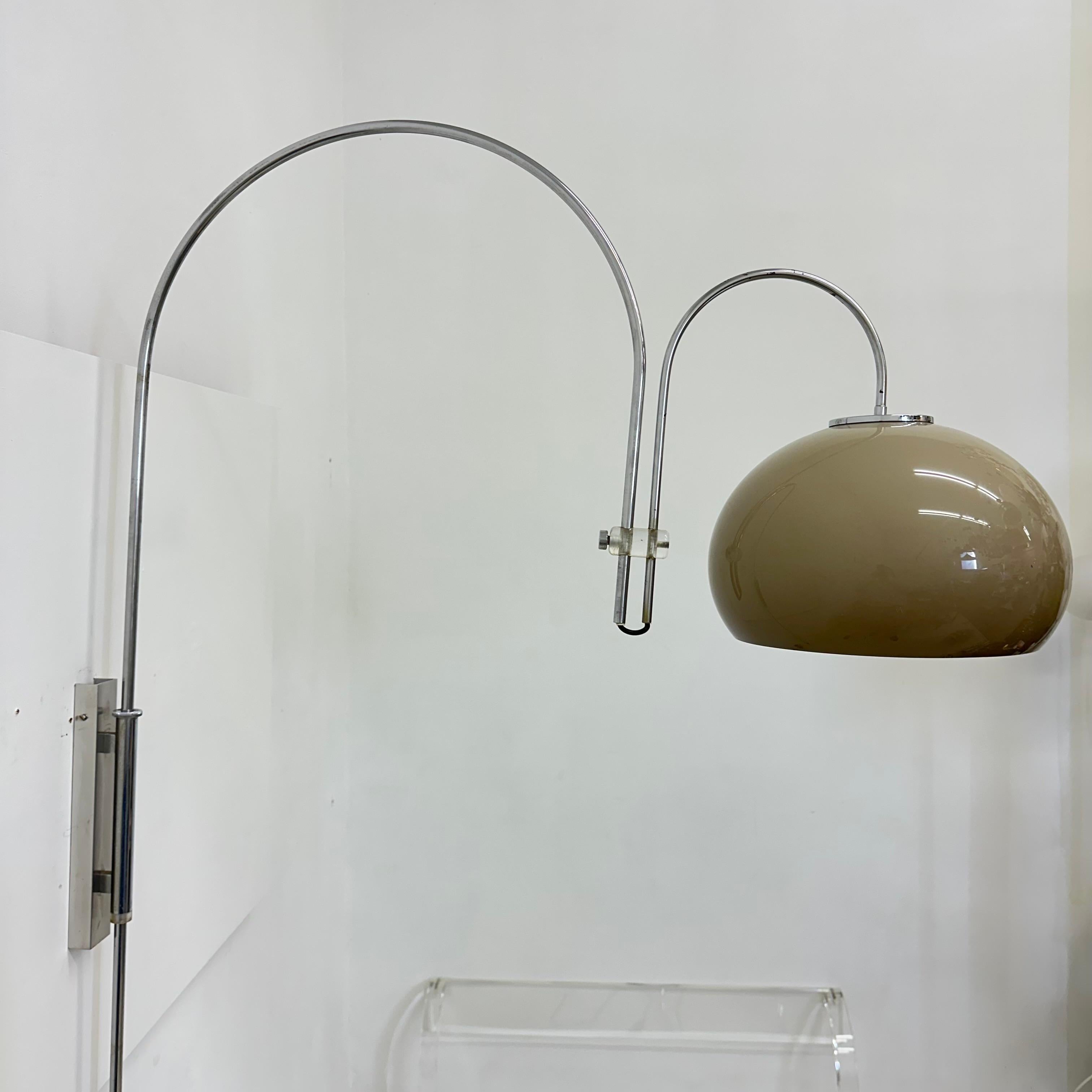 Mid century design Dijkstra mushroom arc wall lamp , 1970s 7