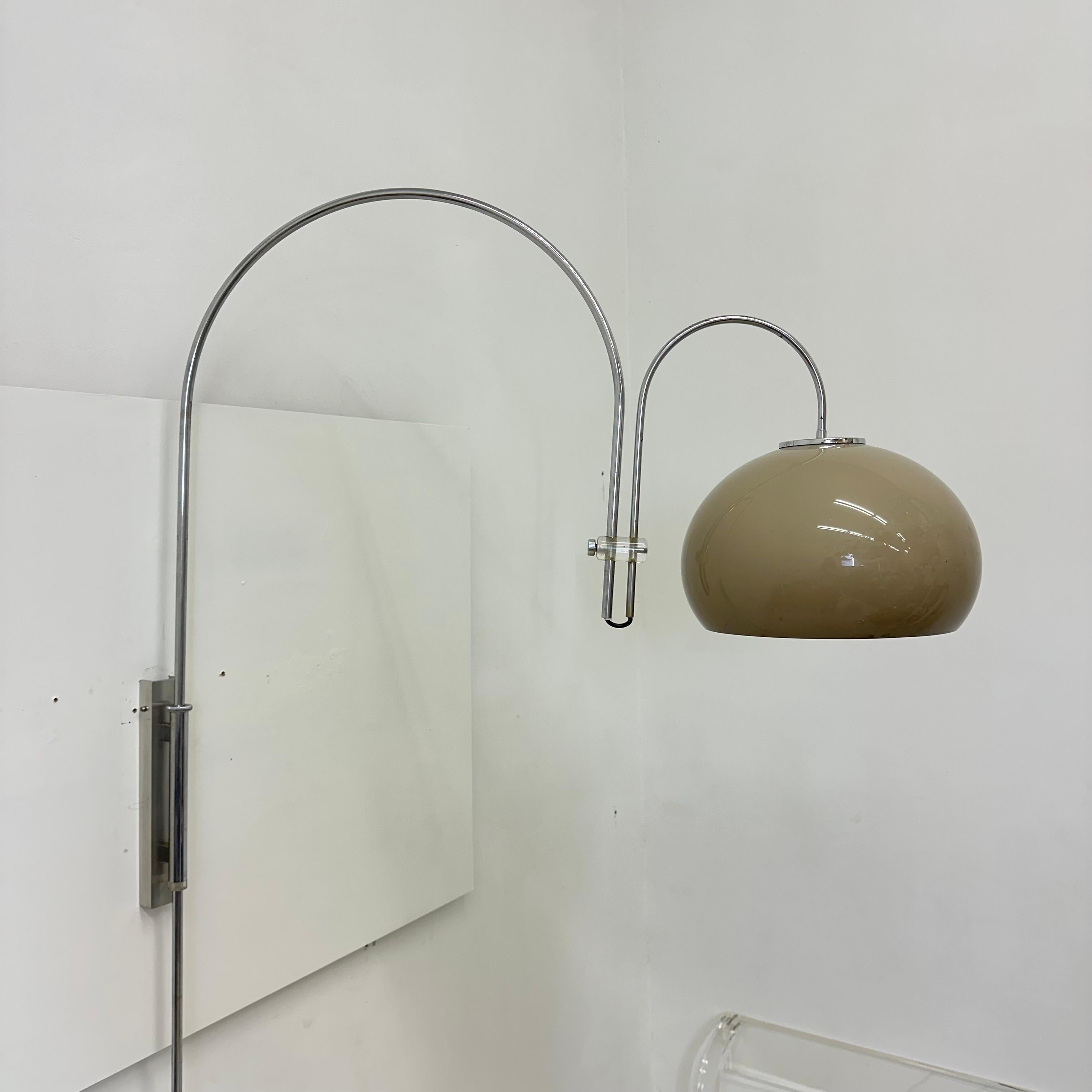 Dutch Mid century design Dijkstra mushroom arc wall lamp , 1970s