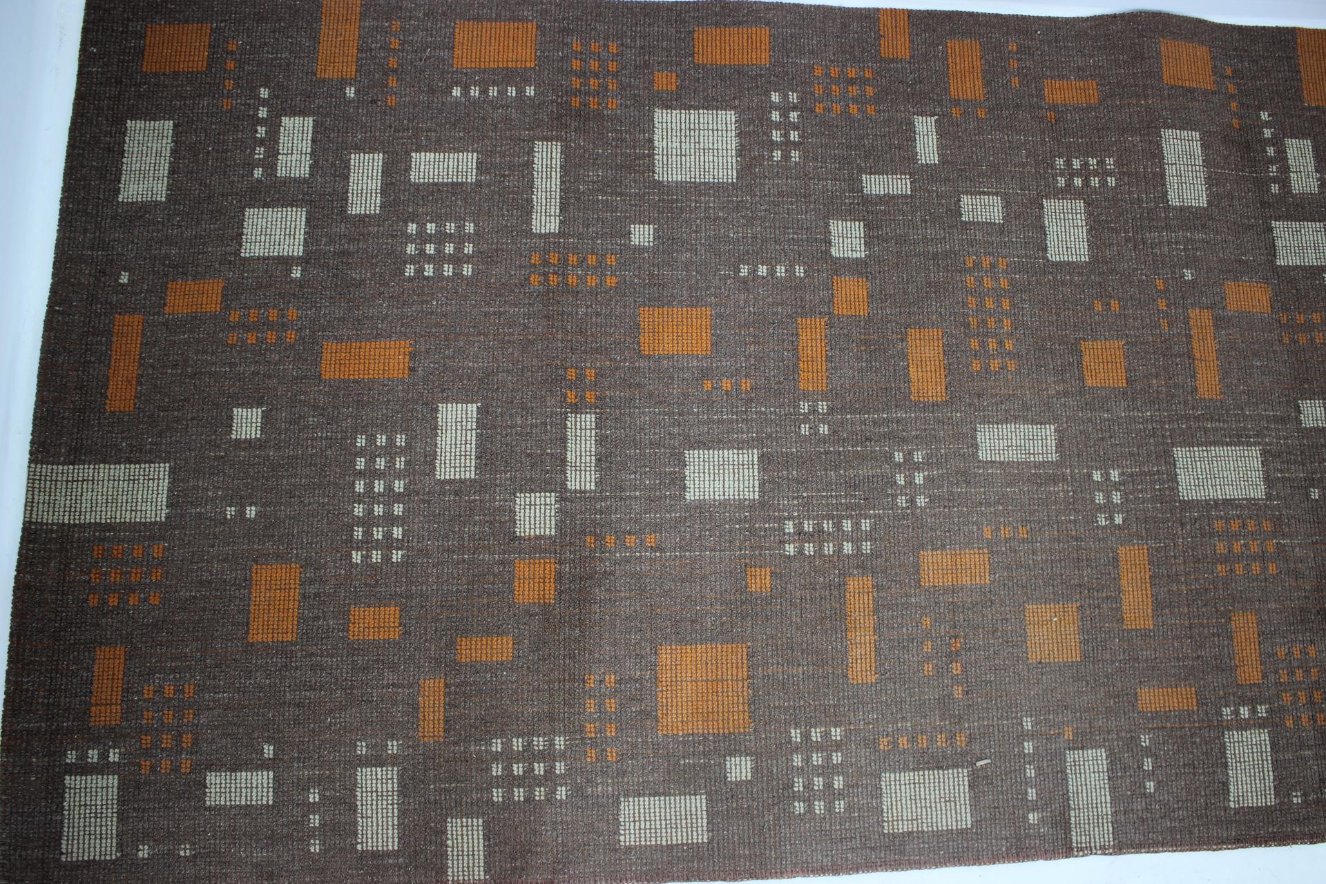 Geometrischer Teppich / Teppich im Mid-Century-Design, 1960er Jahre (Tschechisch) im Angebot