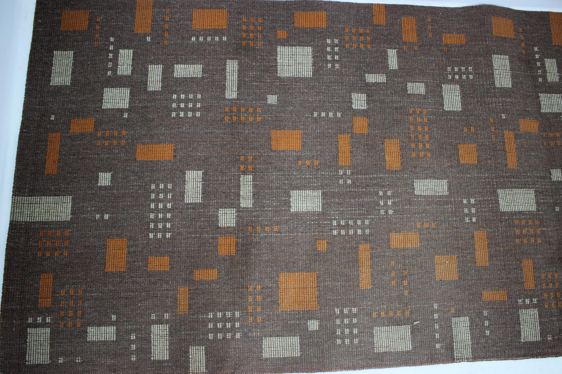 Czech Midcentury Design Geometric Carpet / Rug, 1960s For Sale