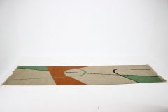 Geometrischer Kelim-Teppich/Rug im Stil von Antonn Kybal, Mid-Century Design, 1950er Jahre