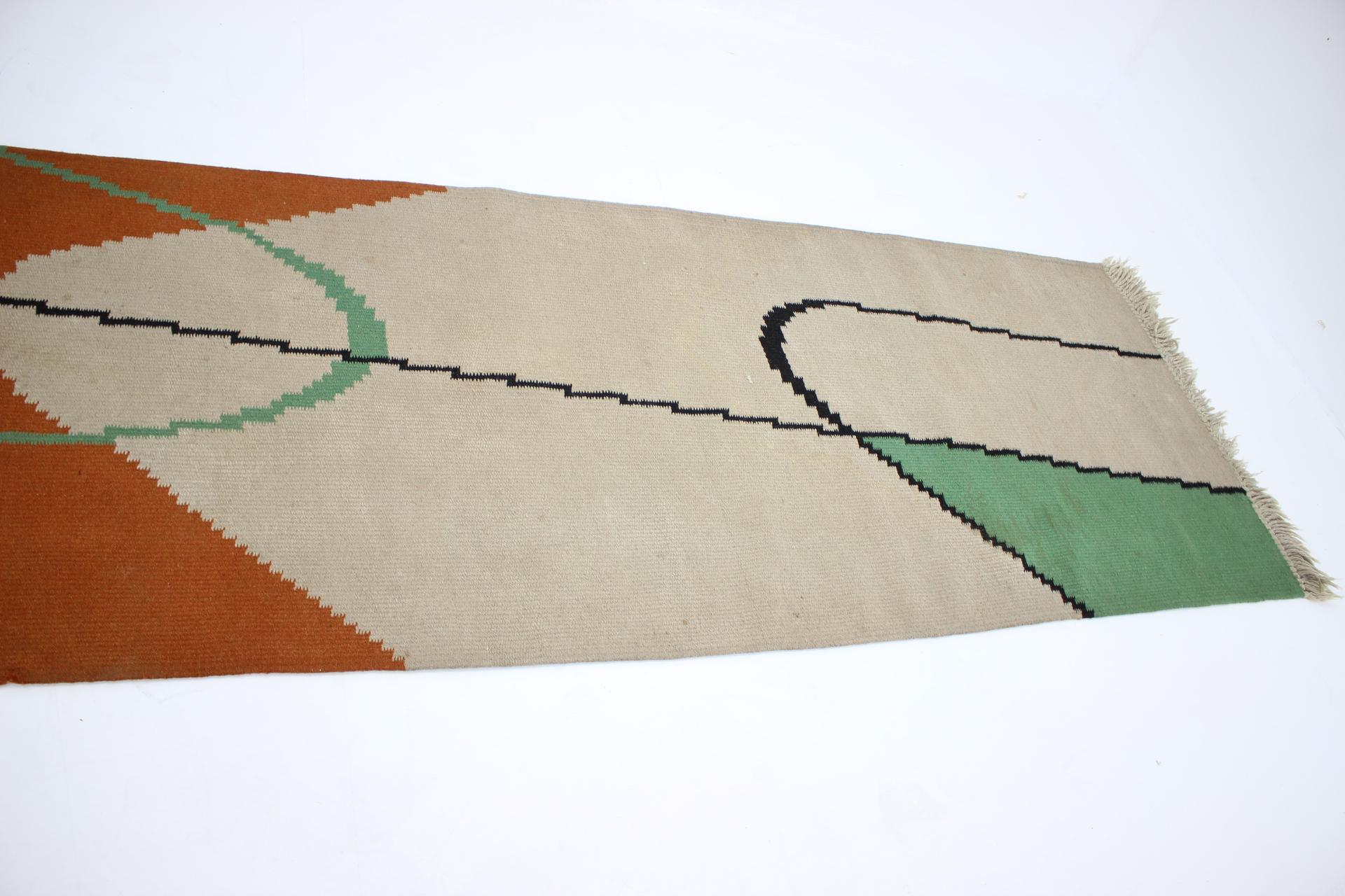 Mid-Century Modern Mid Century Design Geometric Kilim Carpet/Rug in Style of Antonín Kybal, 1950s For Sale