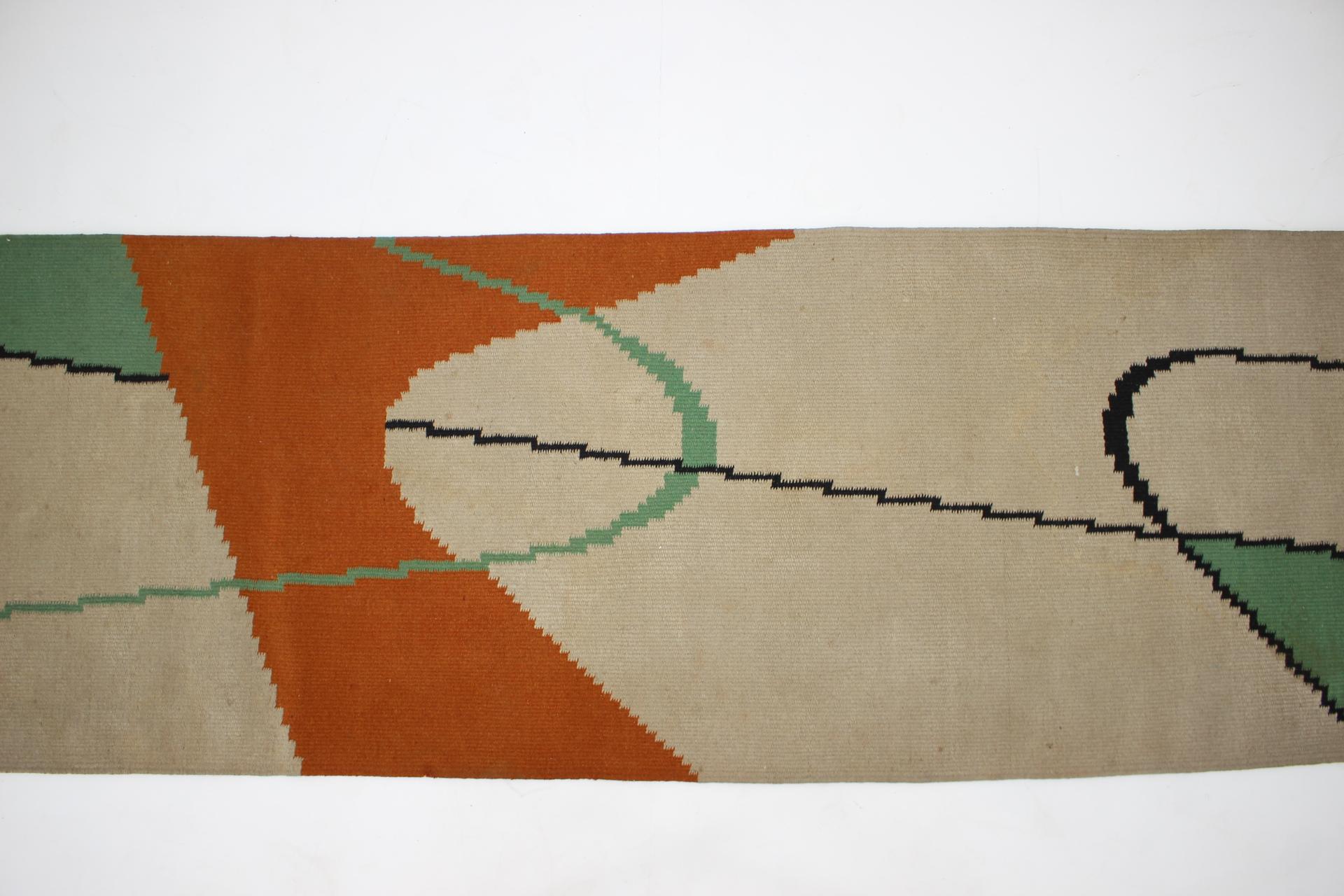 Mid-20th Century Mid Century Design Geometric Kilim Carpet/Rug in Style of Antonín Kybal, 1950s For Sale