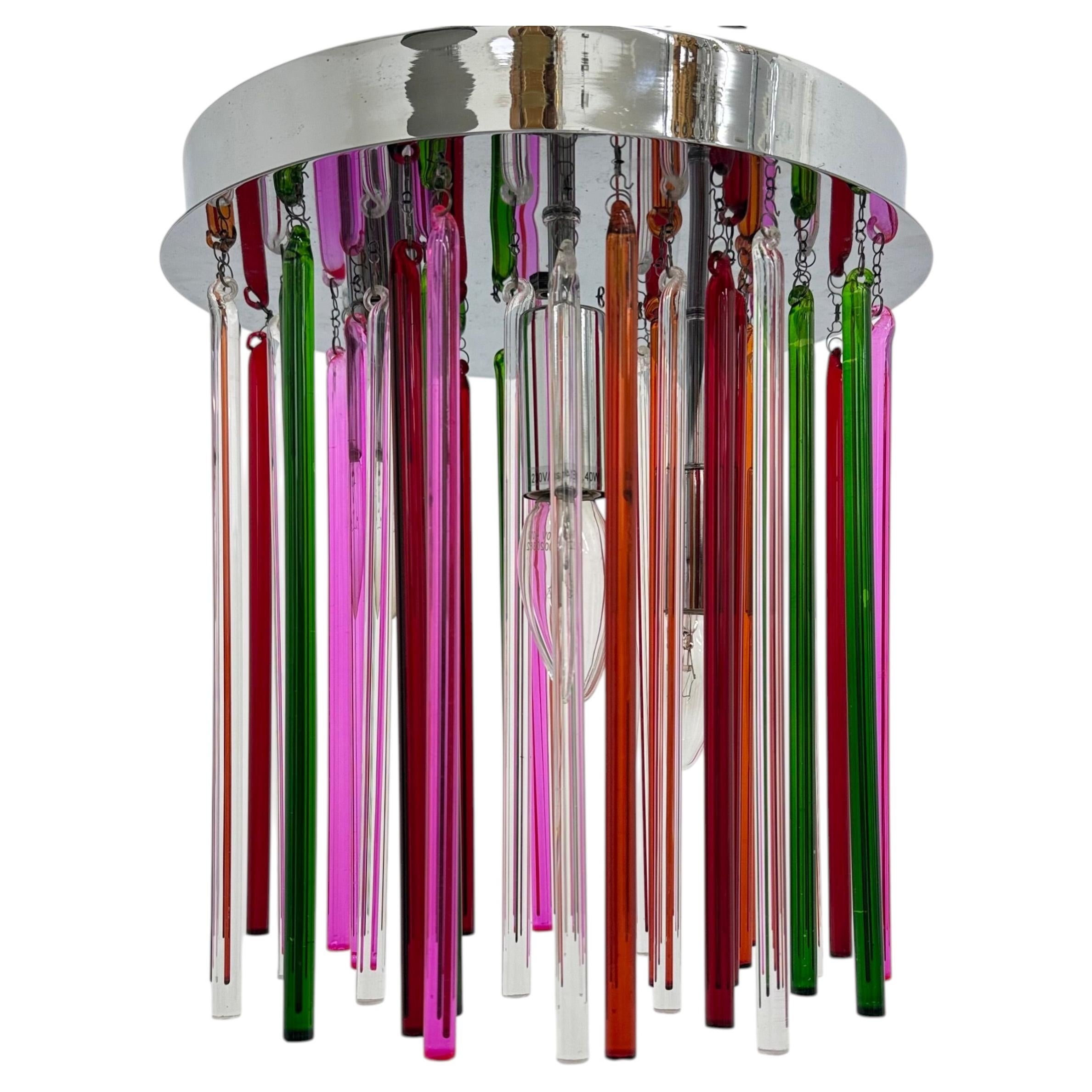 Mid-century design glass ceiling lamp , 1970s