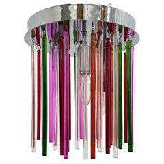 Mid-century design glass ceiling lamp , 1970s