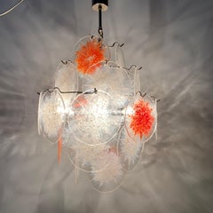 Midcentury Design Glass Disc Chandelier by Vistosi, 1970s
