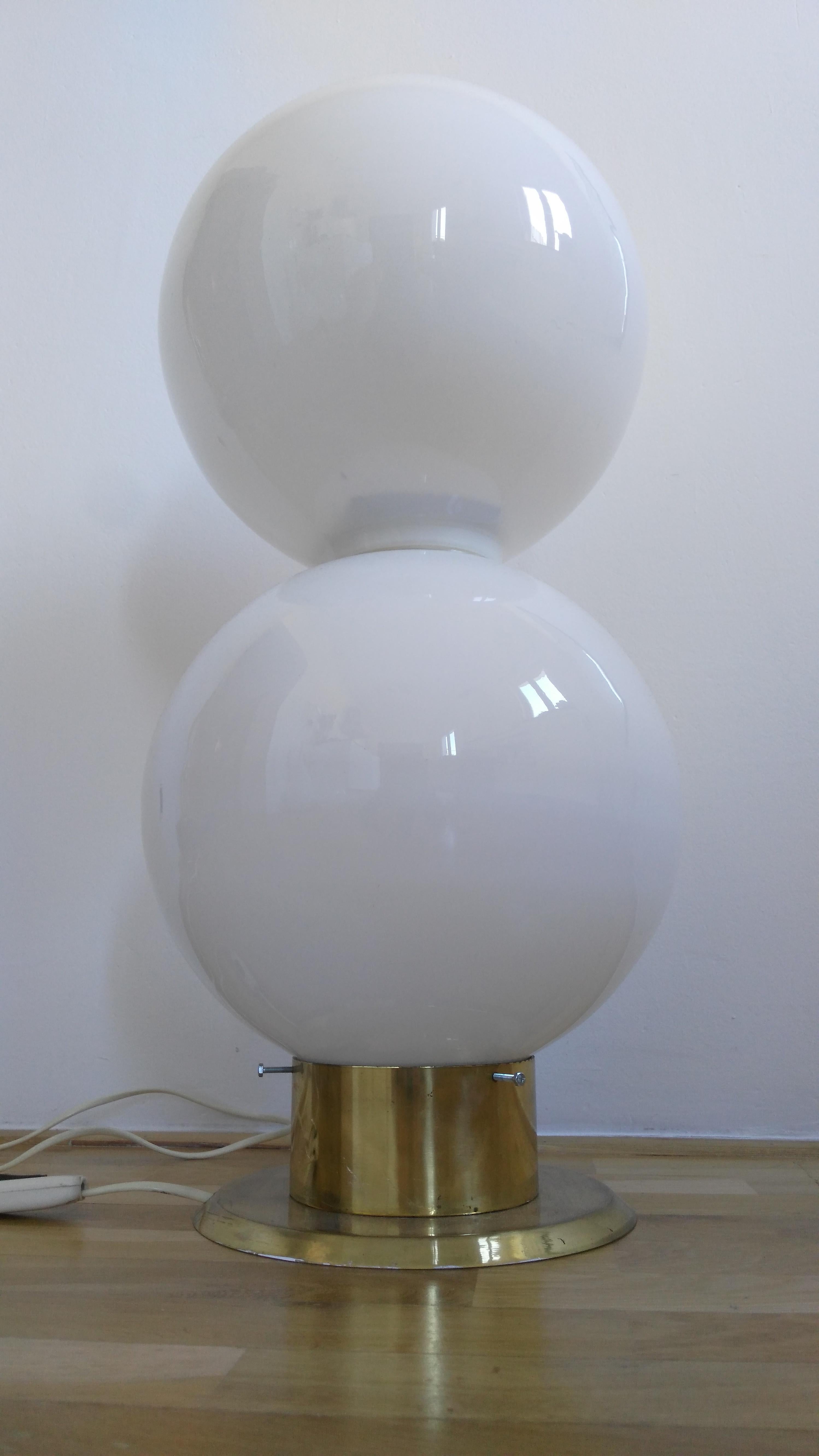 Midcentury Design Glass Floor Lamp, 1970s In Good Condition For Sale In Praha, CZ