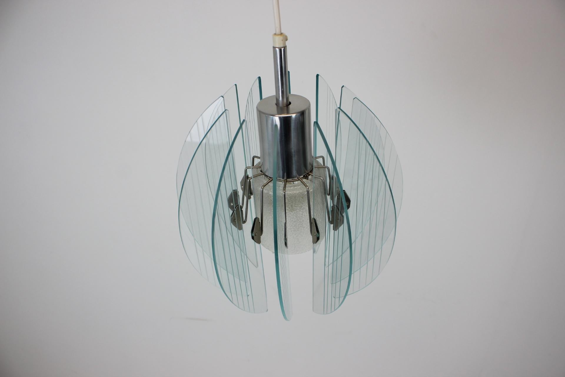 Mid-Century Design Glass Pendant, 1960's In Good Condition For Sale In Praha, CZ