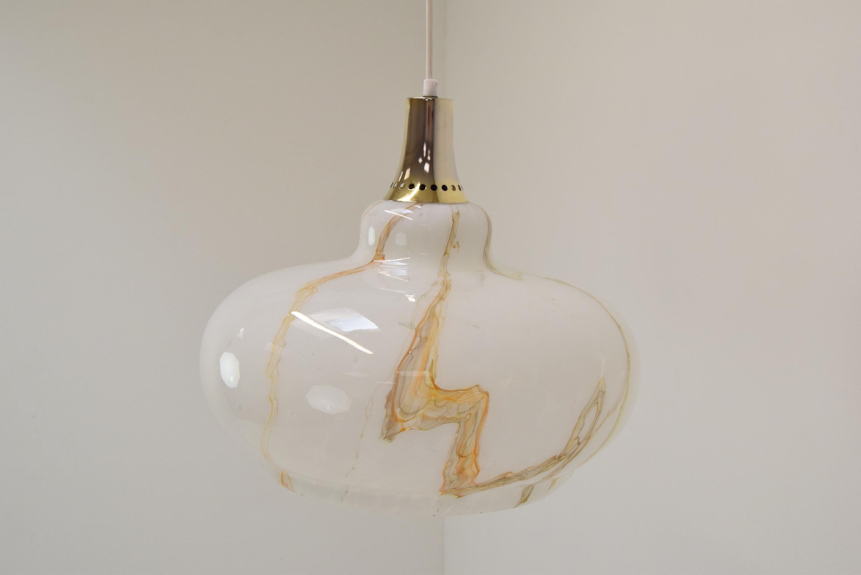 Mid-century Design Glass Pendant, 1960's.  In Good Condition For Sale In Praha, CZ
