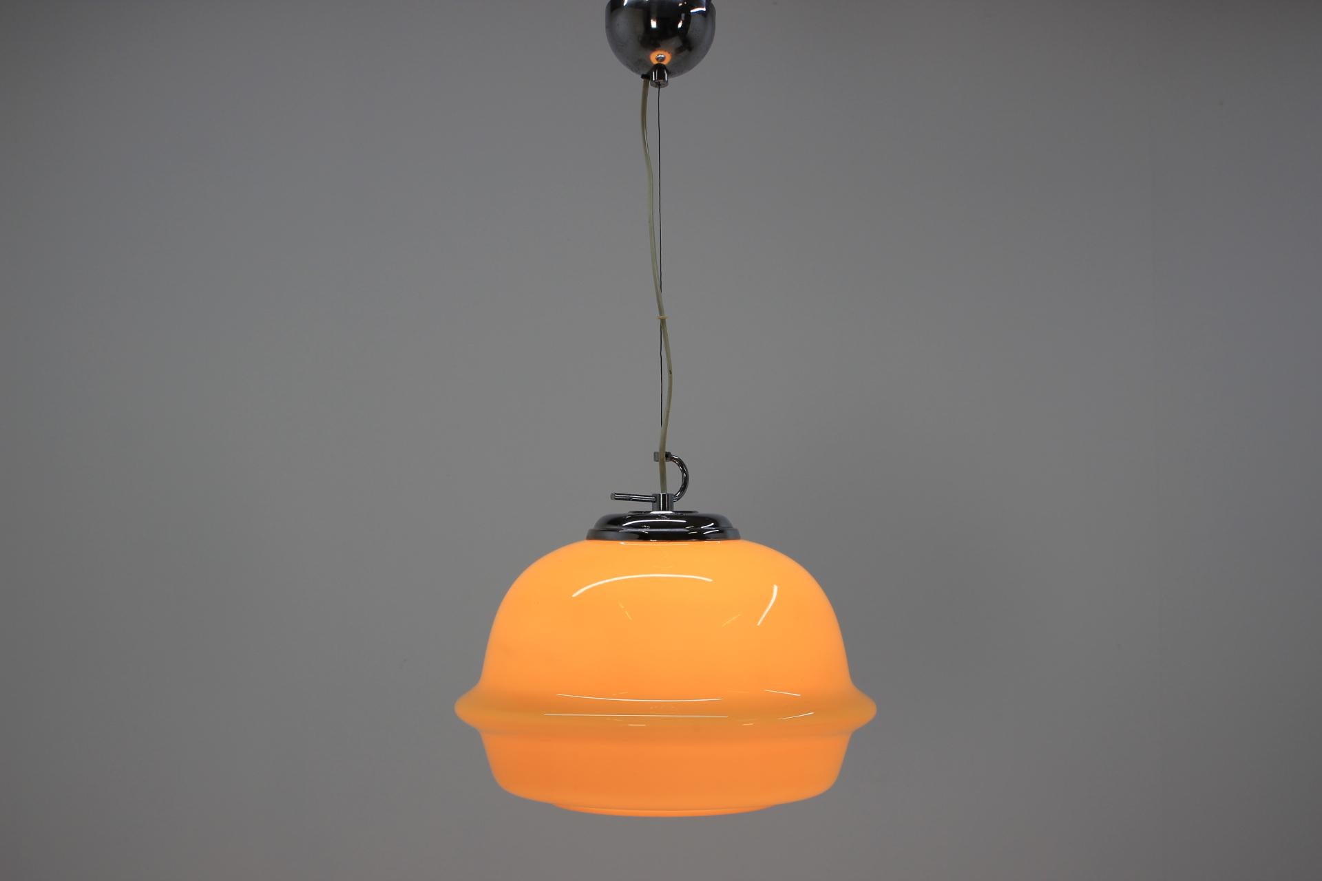 Midcentury Design Glass Pendant, 1980s In Good Condition For Sale In Praha, CZ