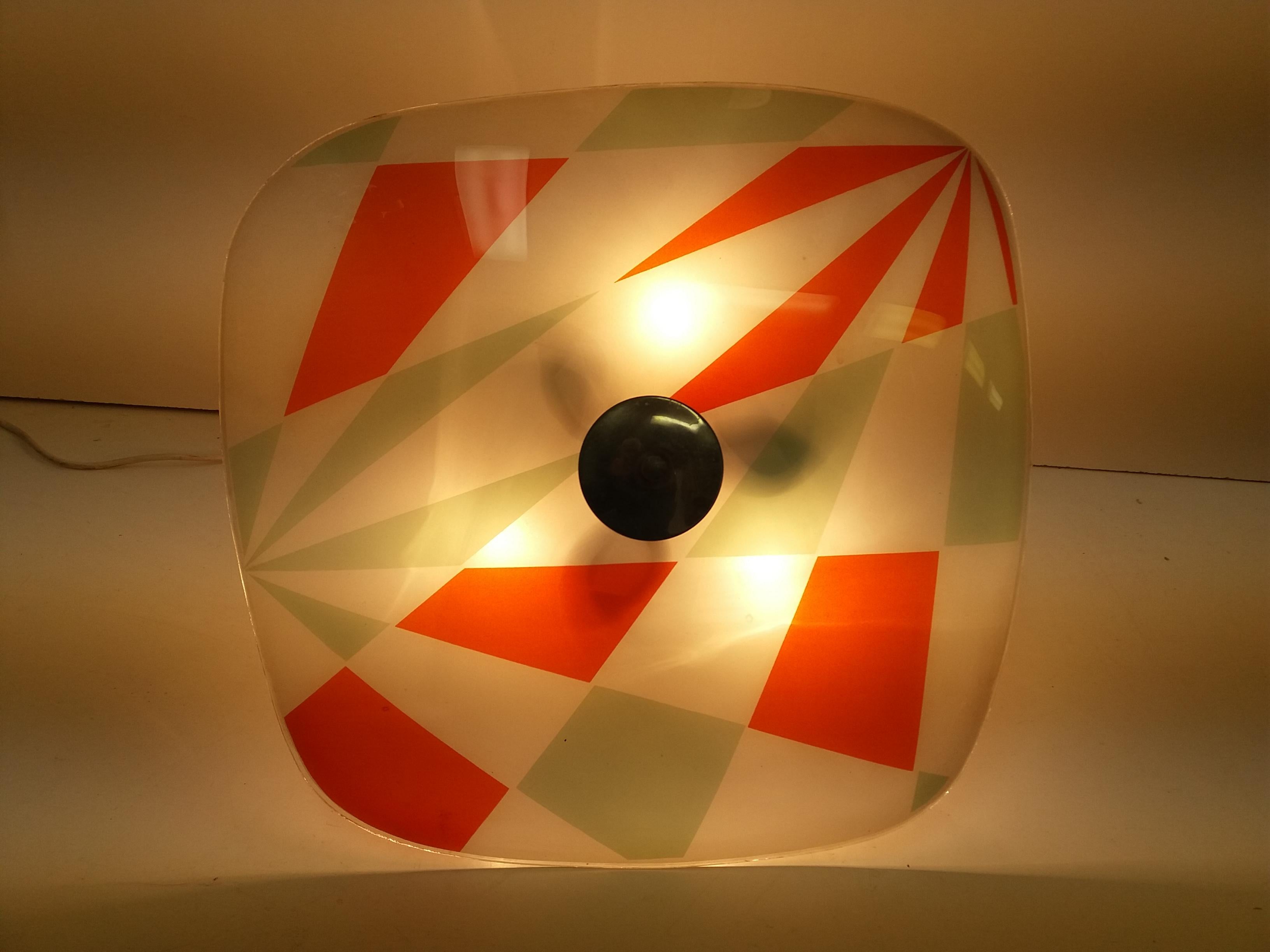 Mid-Century Modern Pendentif en verre au design mi-siècle moderne/Napako, années 1960 en vente