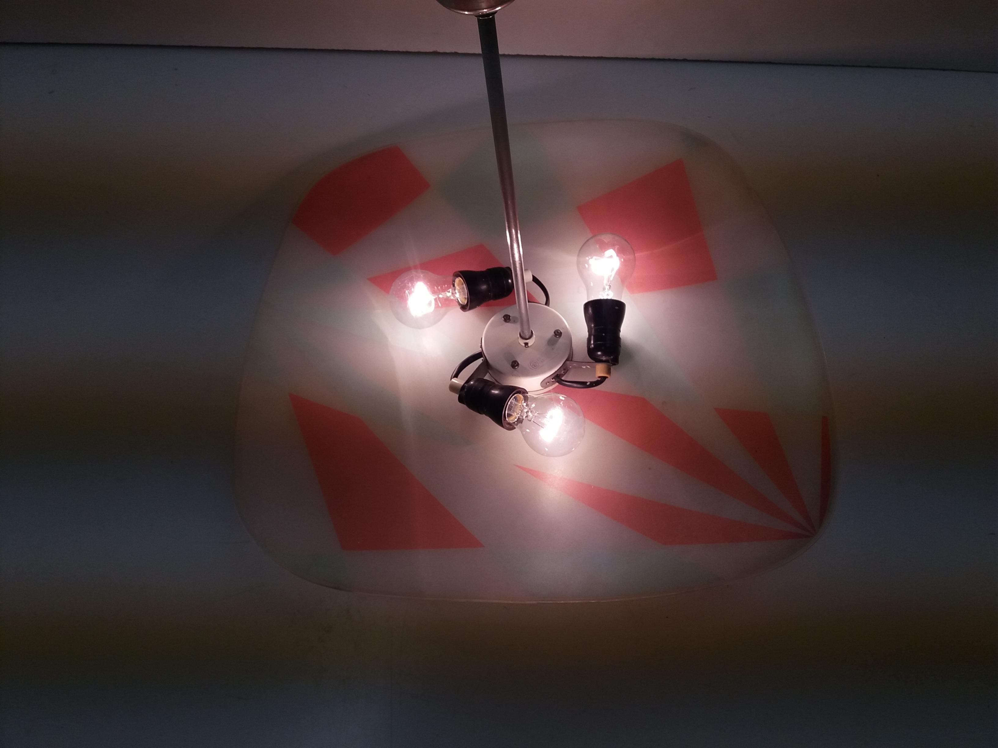 Tchèque Pendentif en verre au design mi-siècle moderne/Napako, années 1960 en vente