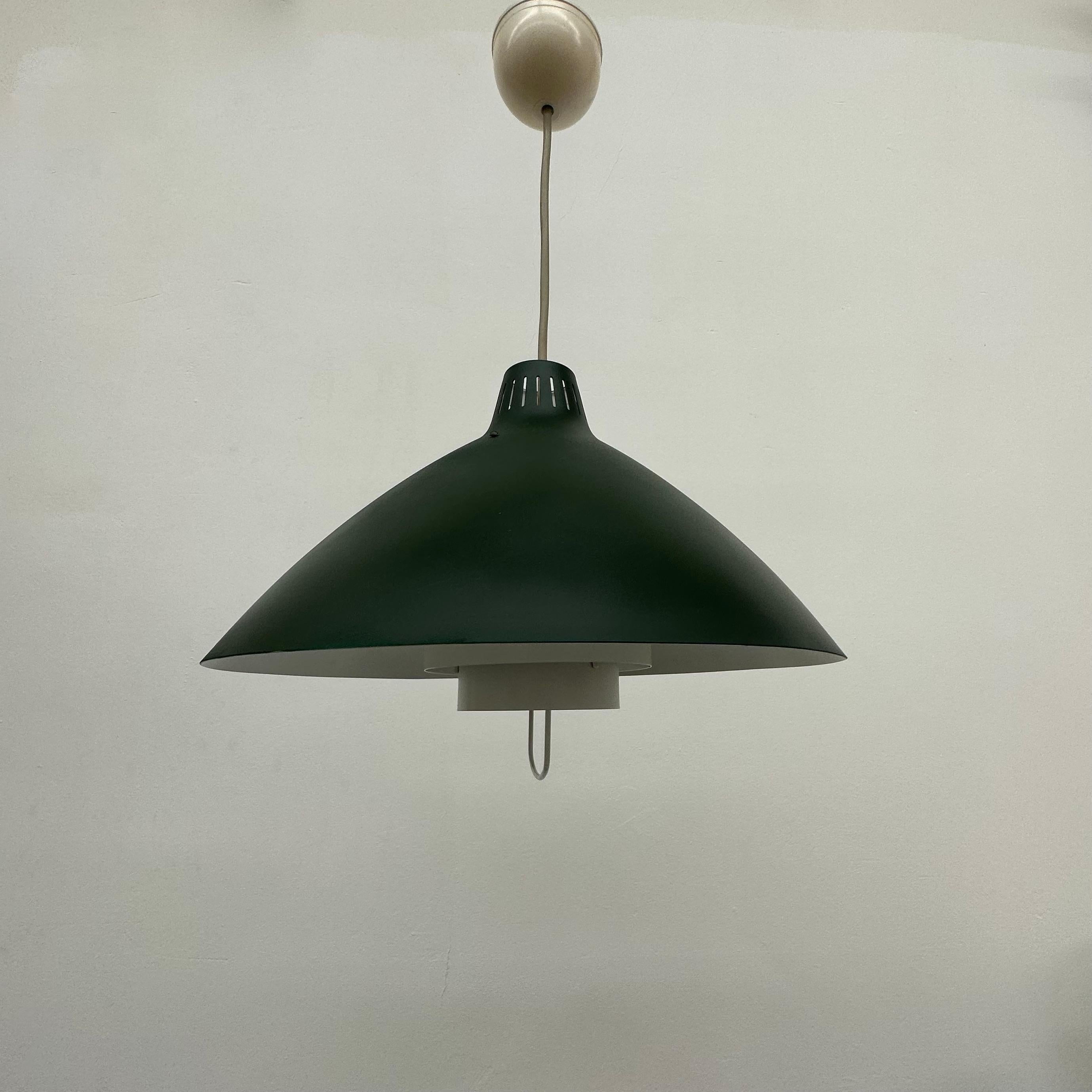 Mid Century design green hanging lamp , 1960’s For Sale 4