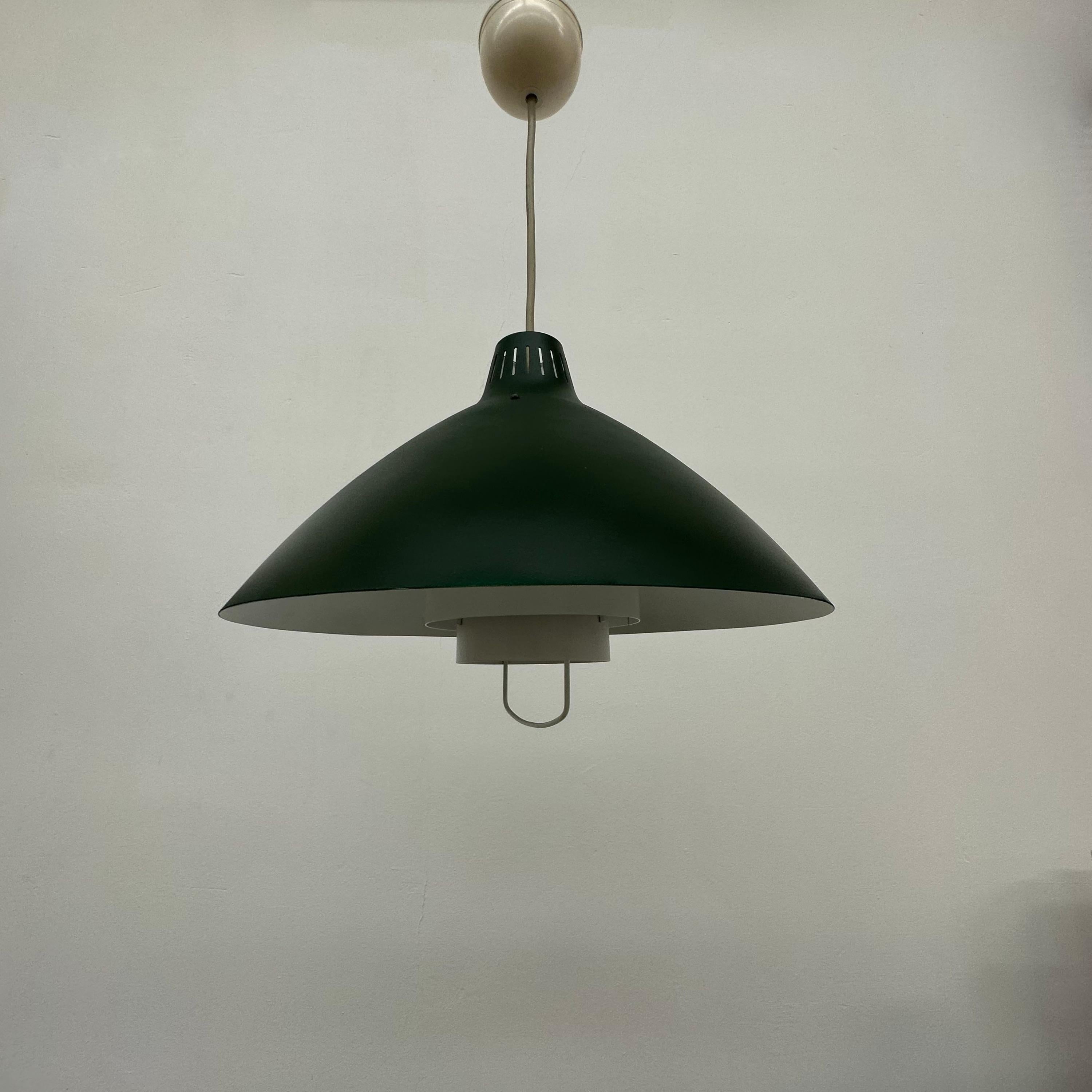Mid Century design green hanging lamp , 1960’s For Sale 7