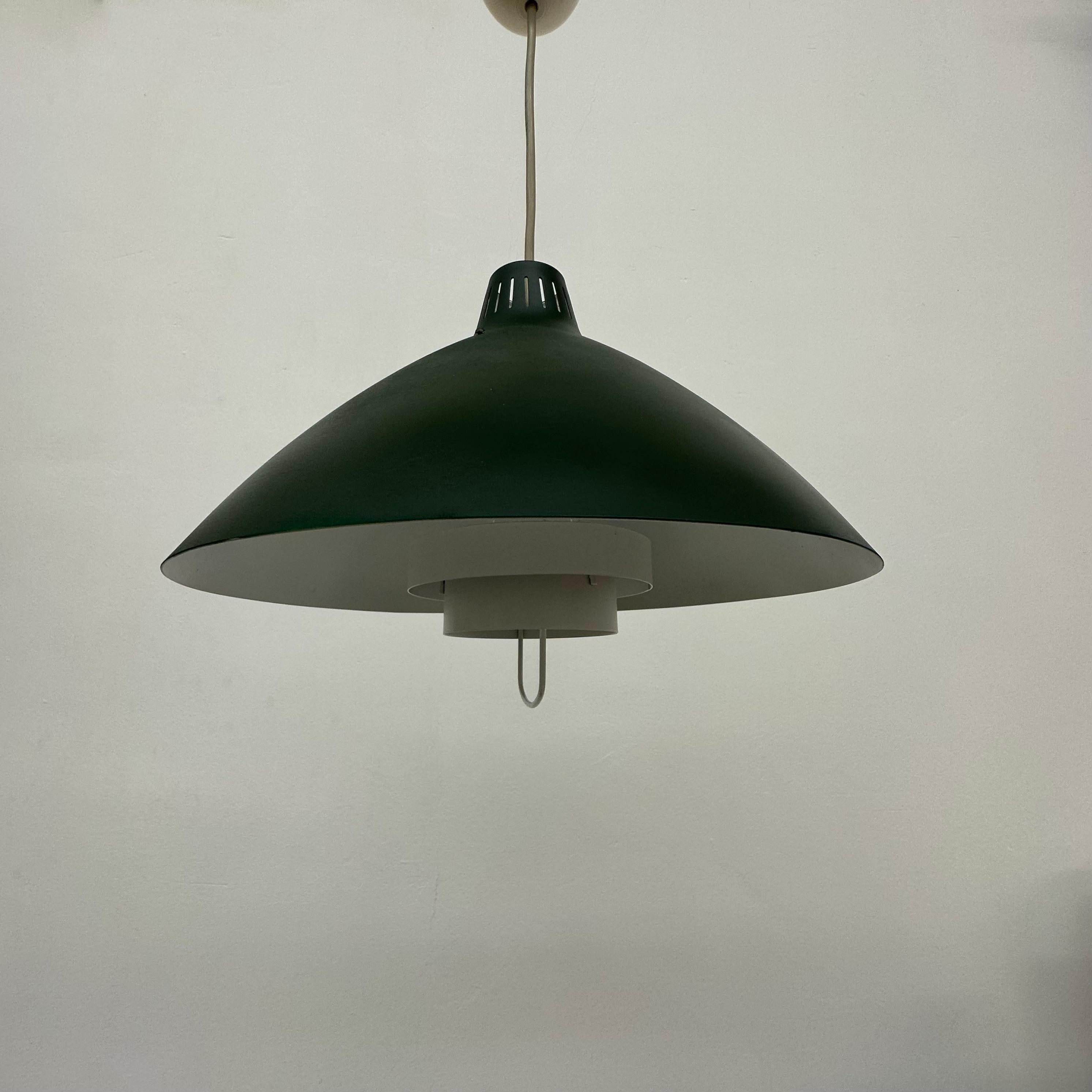 Mid Century design green hanging lamp , 1960’s For Sale 8