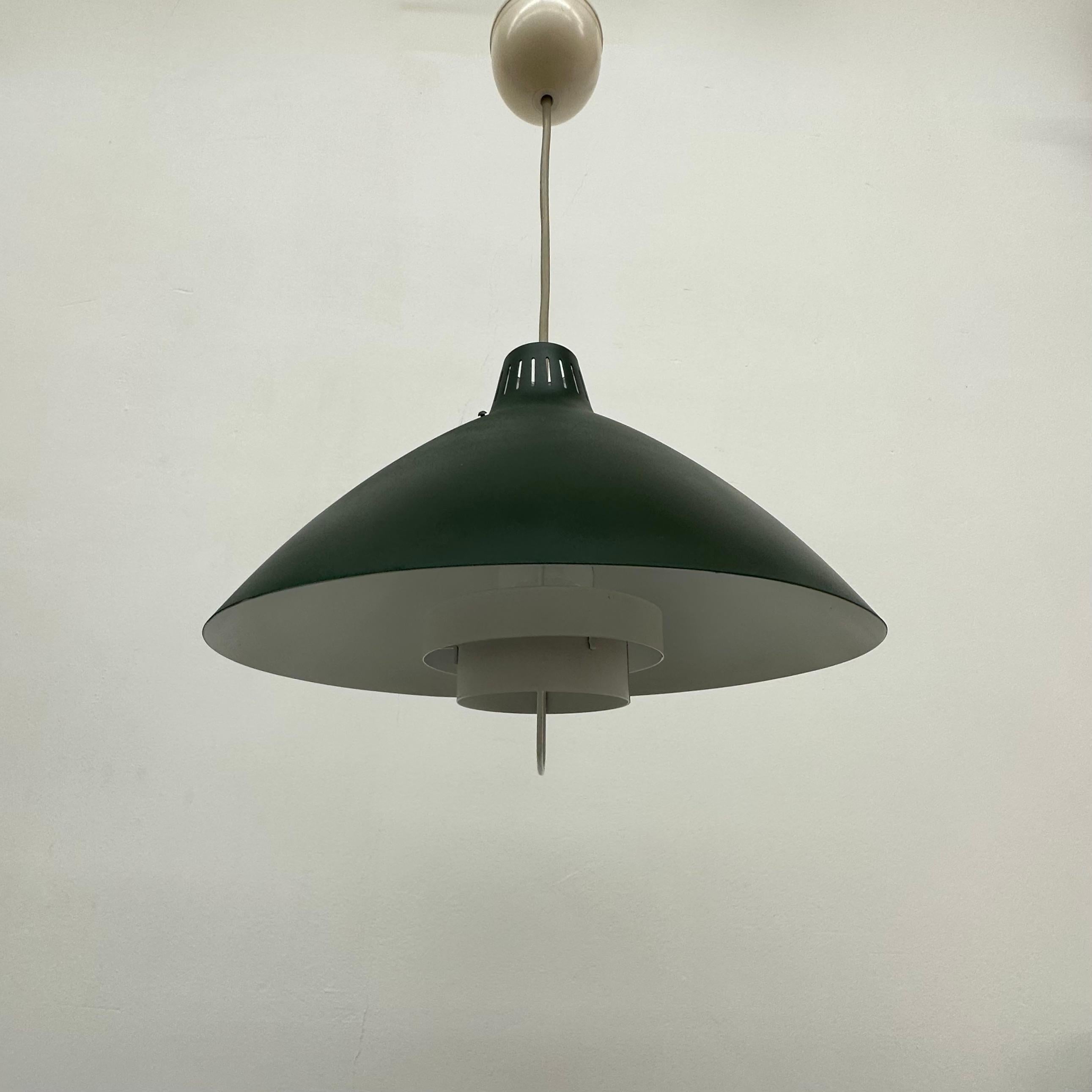Mid Century design green hanging lamp , 1960’s For Sale 10