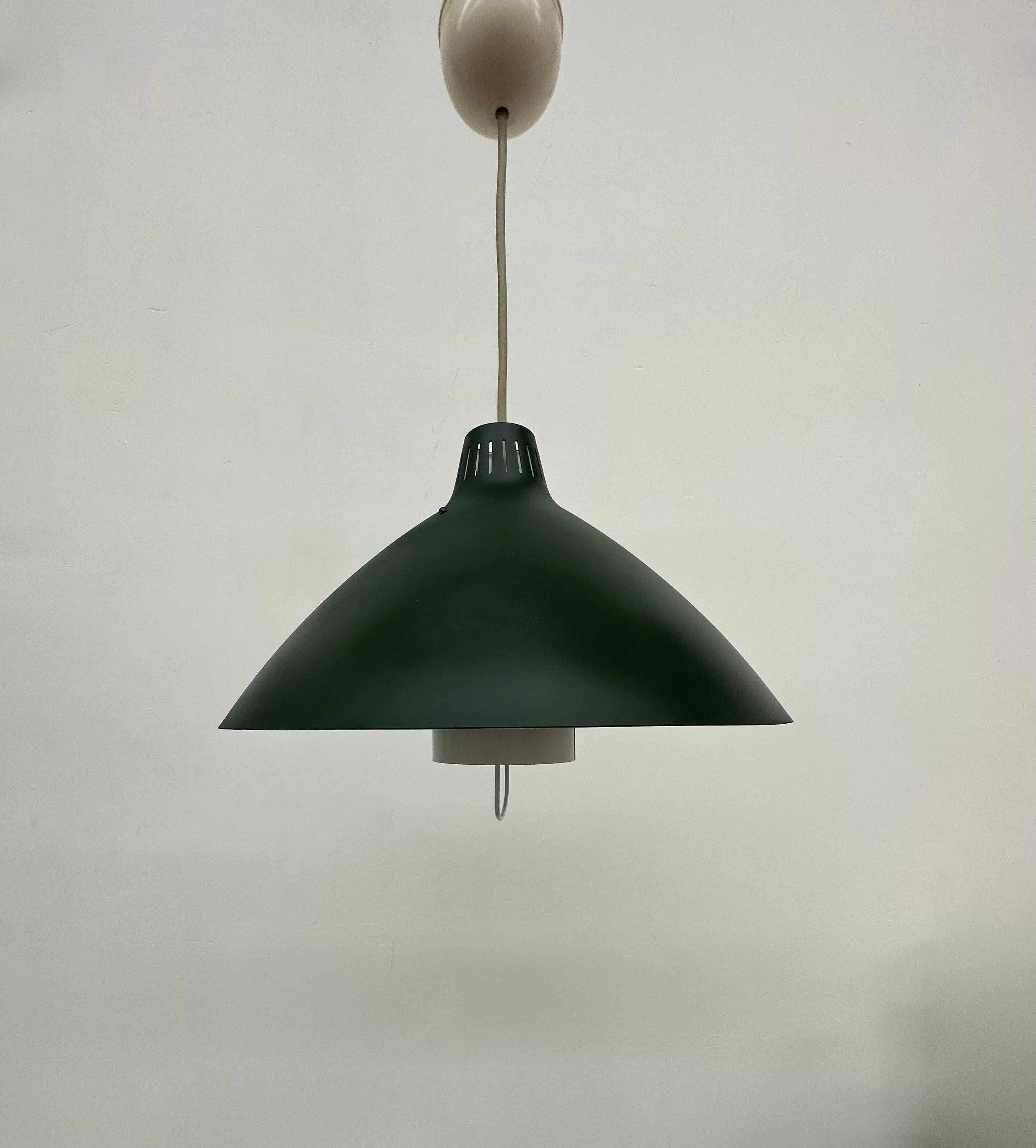 Mid-Century Modern Mid Century design green hanging lamp , 1960’s For Sale