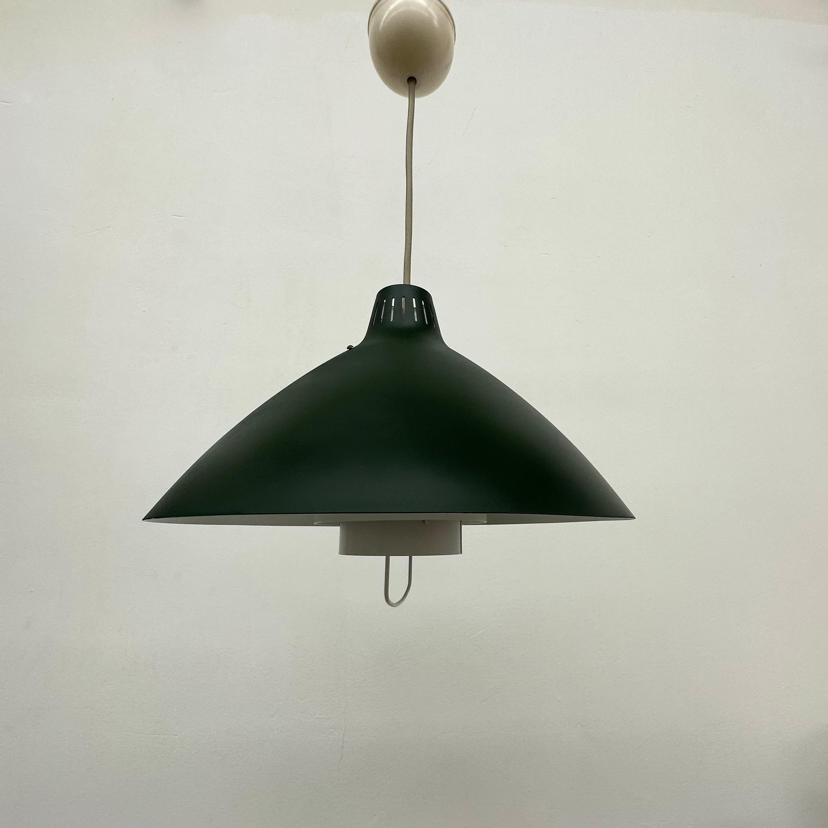Mid Century design green hanging lamp , 1960’s For Sale 1