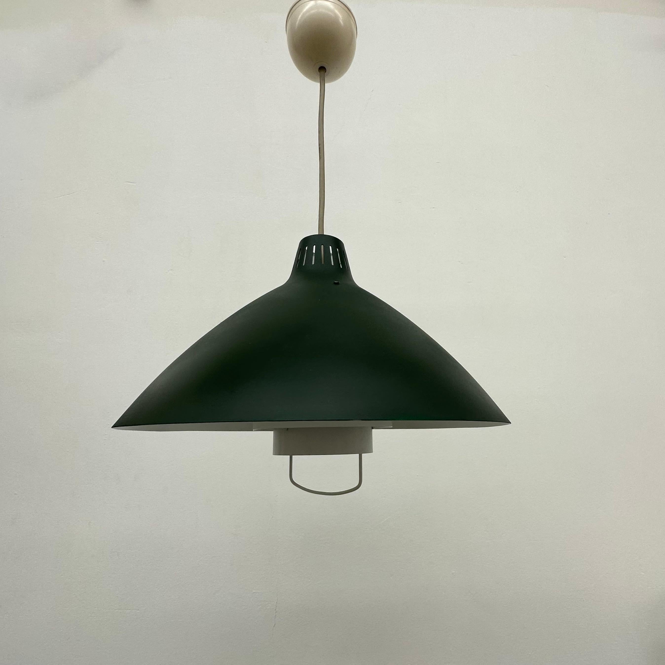 Mid Century design green hanging lamp , 1960’s For Sale 3
