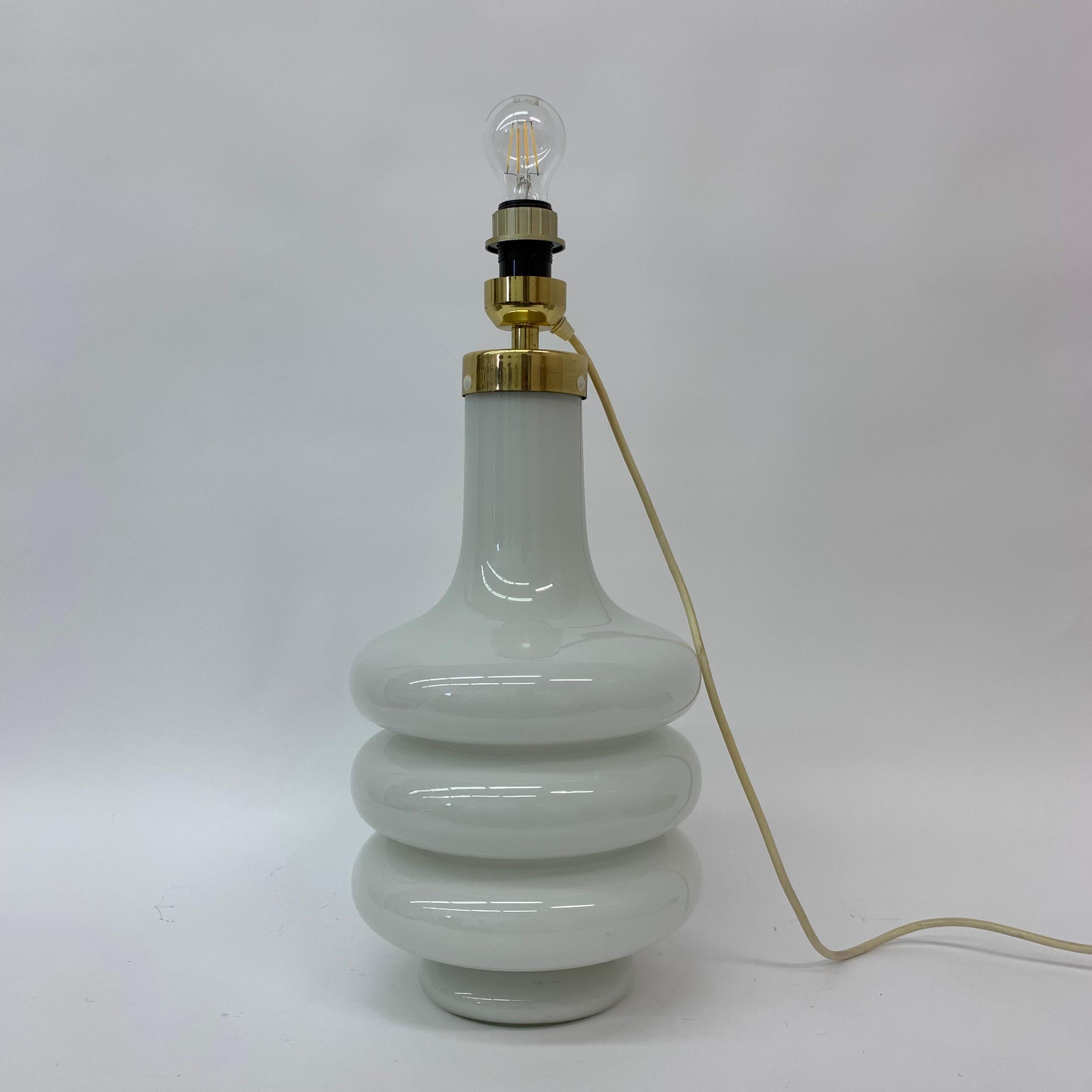 Metal Mid- Century Design Illuminated Glass Floor / Table Lamp, 1970’s For Sale