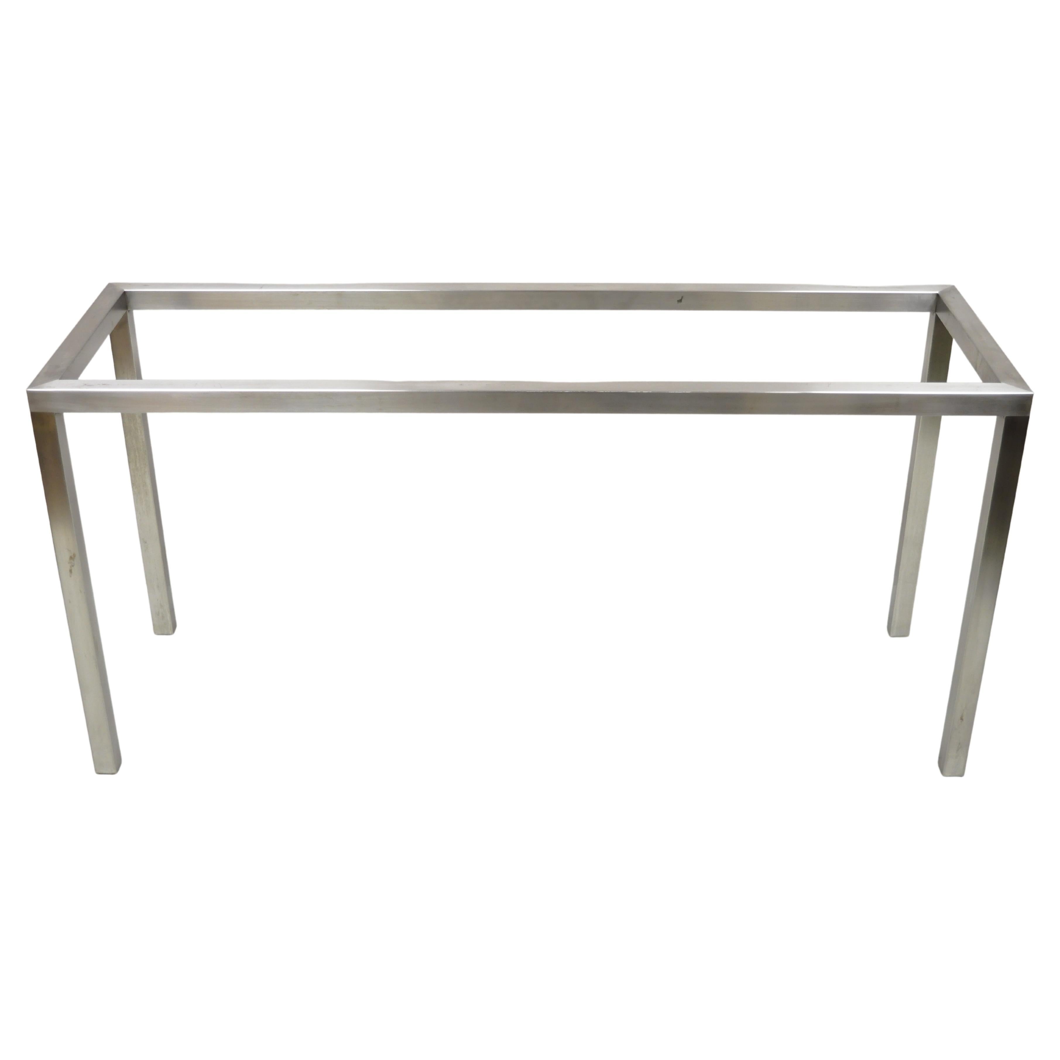 Mid Century Design Institute of America Steel Metal Long Console Sofa Hall Table For Sale