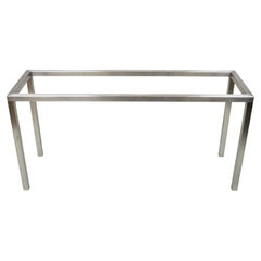 Retro Mid Century Design Institute of America Steel Metal Long Console Sofa Hall Table