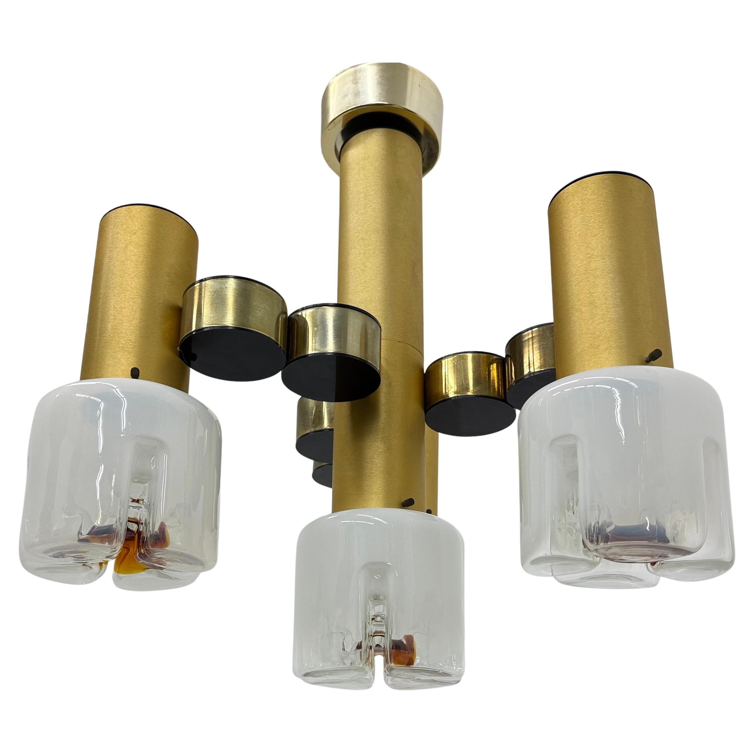 Lampadario italiano di design di metà secolo di Gaetano Sciolari , anni '70 in vendita