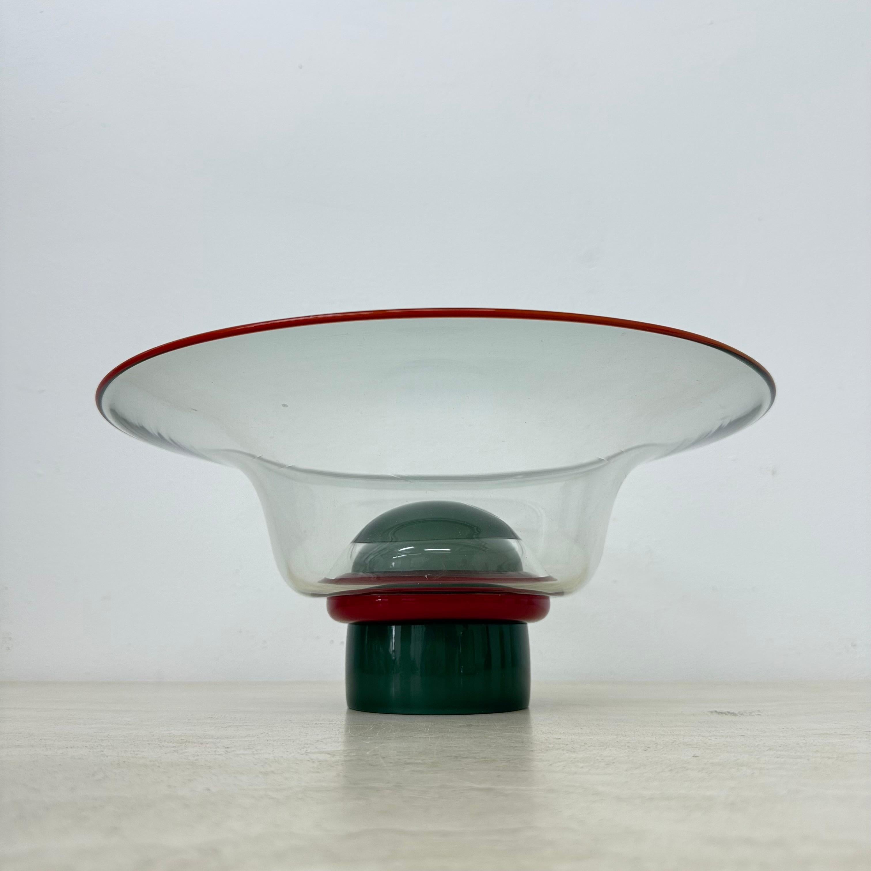 Italienische Glasschale von Progetti aus der Mitte des Jahrhunderts, 1980er Jahre im Zustand „Gut“ im Angebot in Delft, NL