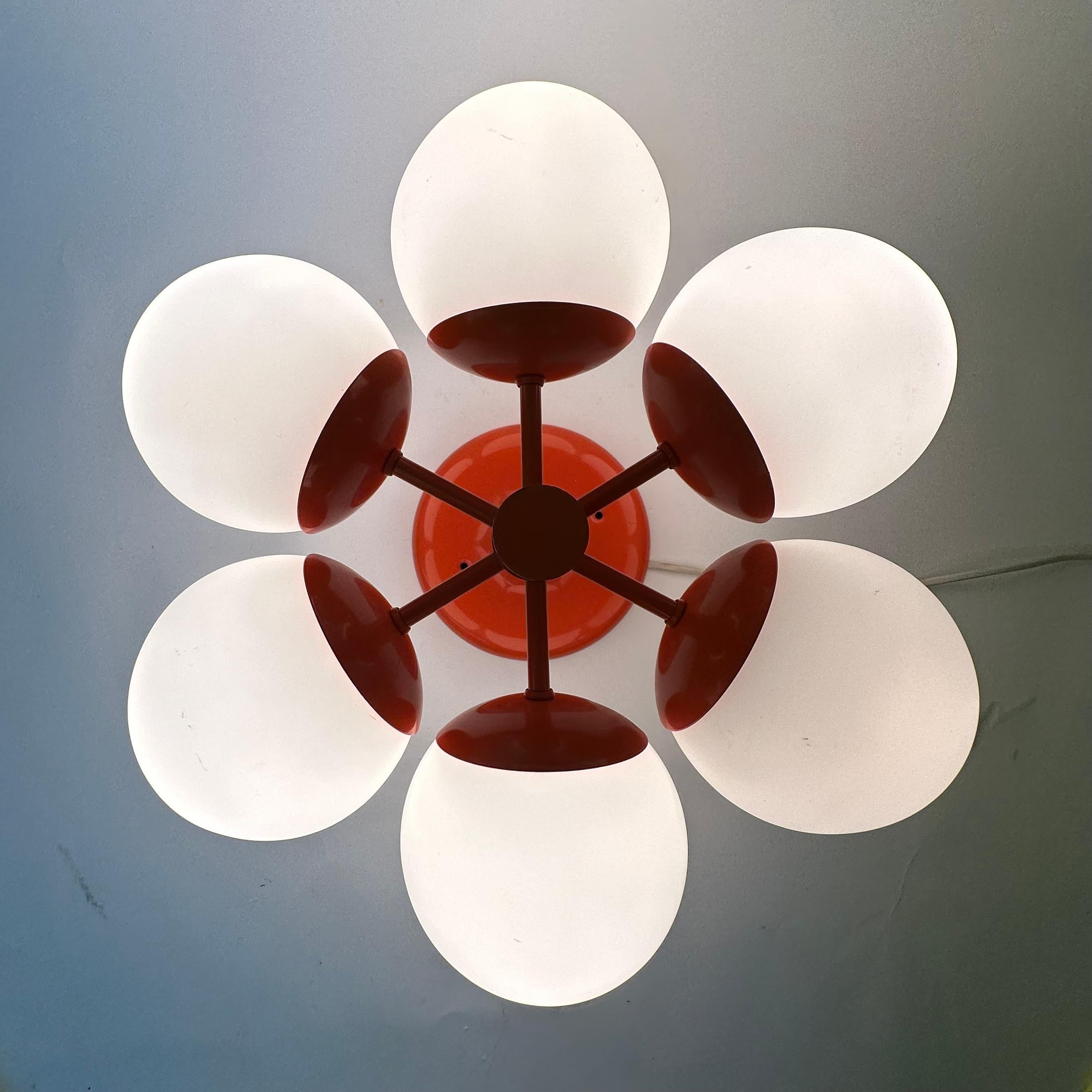 Mid century design Kaiser leuchten ceiling lamp , 1960’s Germany In Good Condition For Sale In Delft, NL