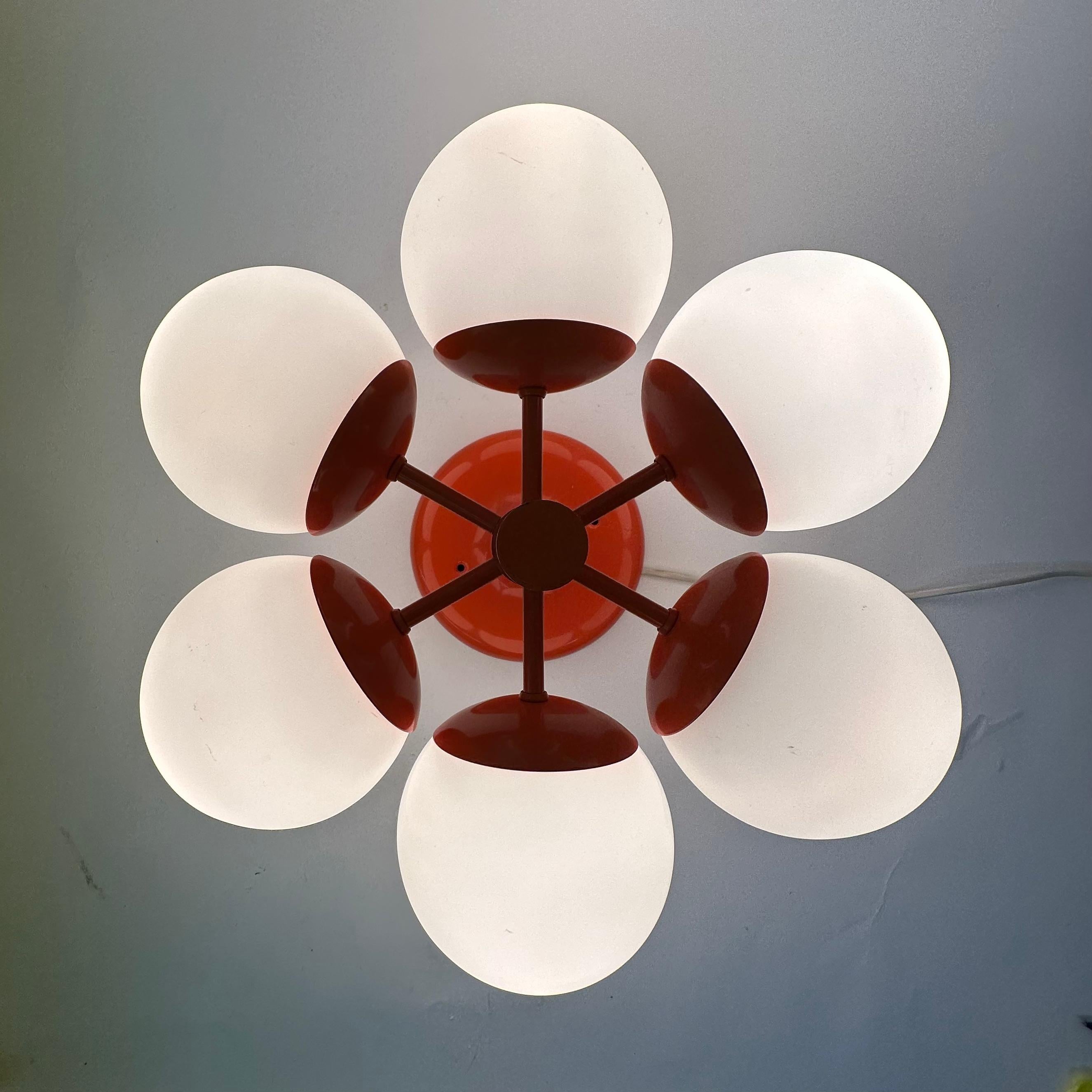 Metal Mid century design Kaiser leuchten ceiling lamp , 1960’s Germany For Sale