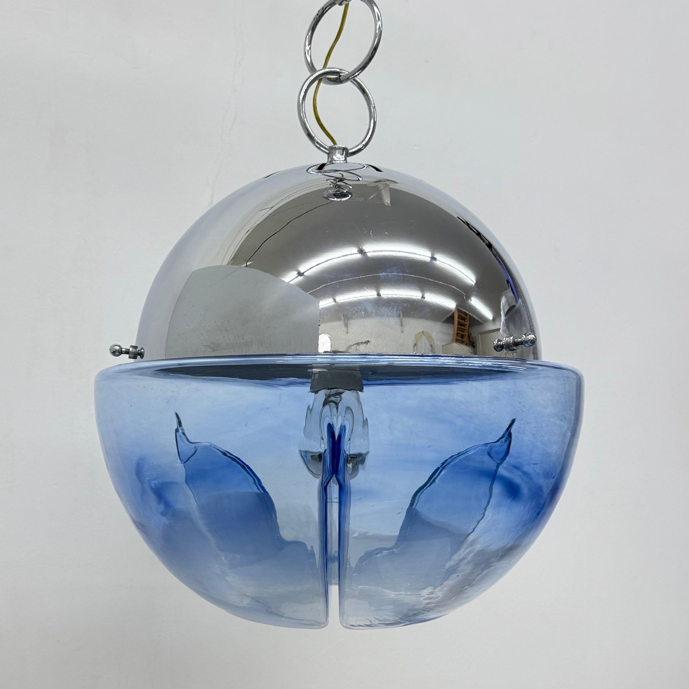 Suspension à globe en verre de Murano, design du milieu du siècle, par Mazzega , 1970 en vente 6