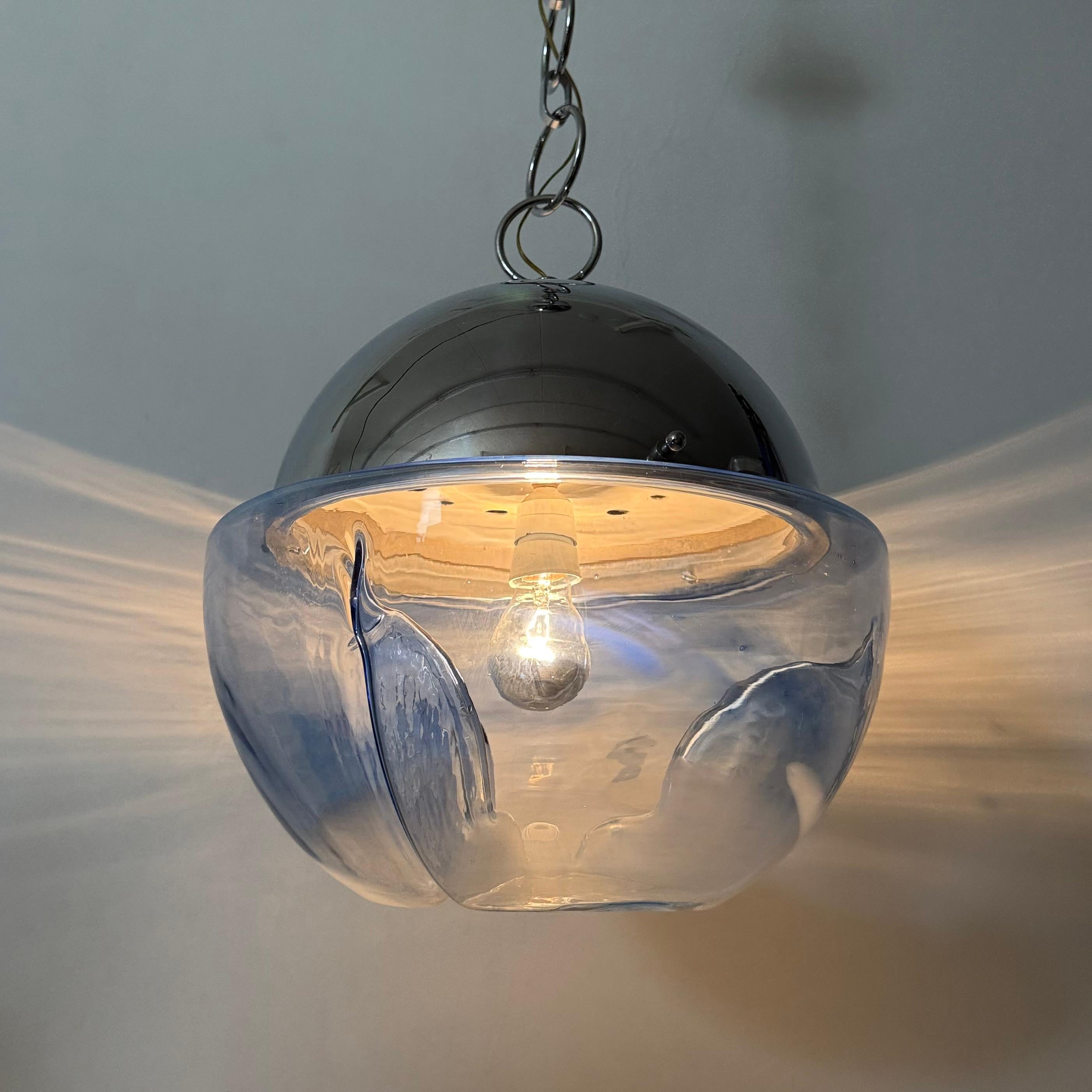 Suspension à globe en verre de Murano, design du milieu du siècle, par Mazzega , 1970 en vente 12