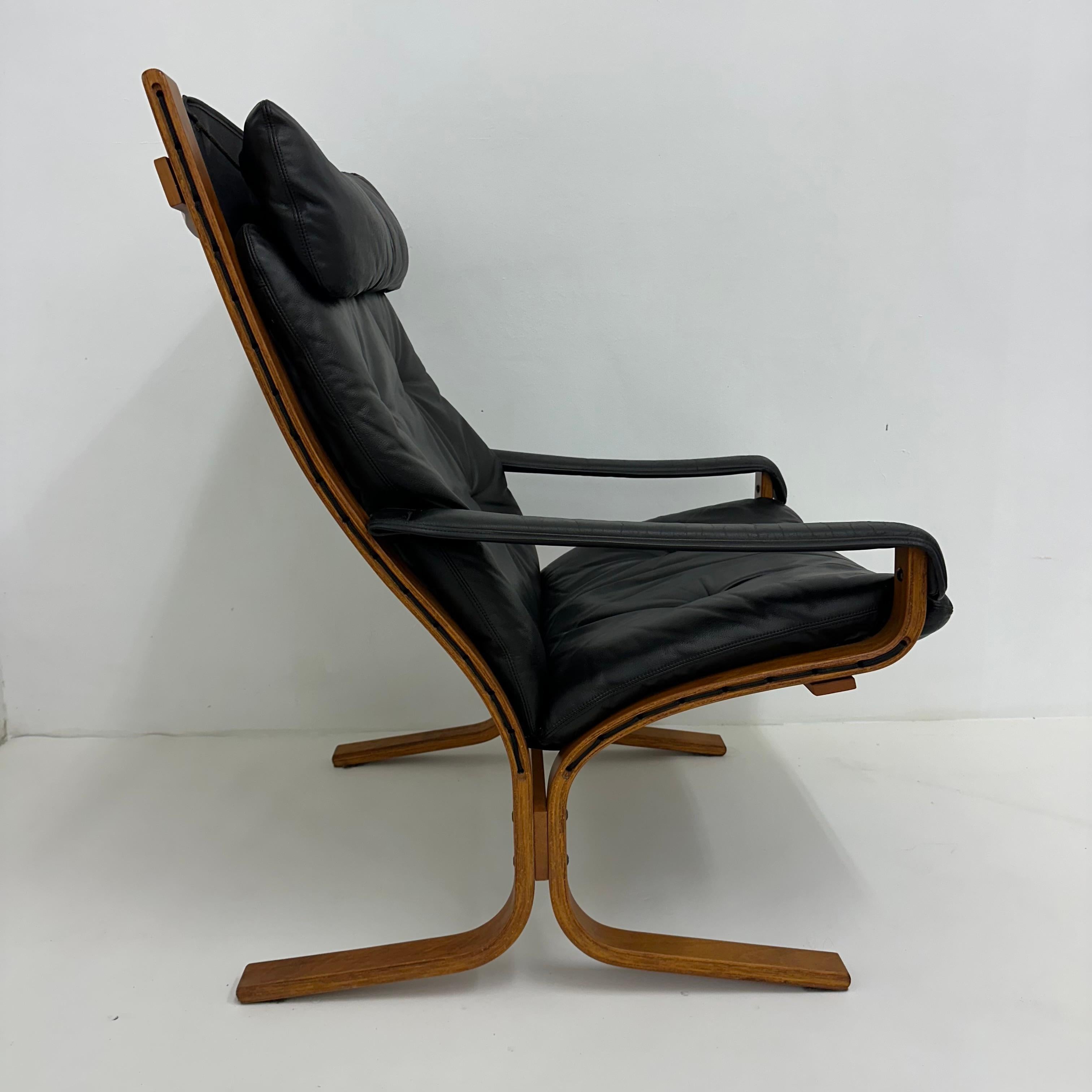 Mid-Century design leather ‘Siesta’ lounge chair by Ingmar Relling for Westnofa 5