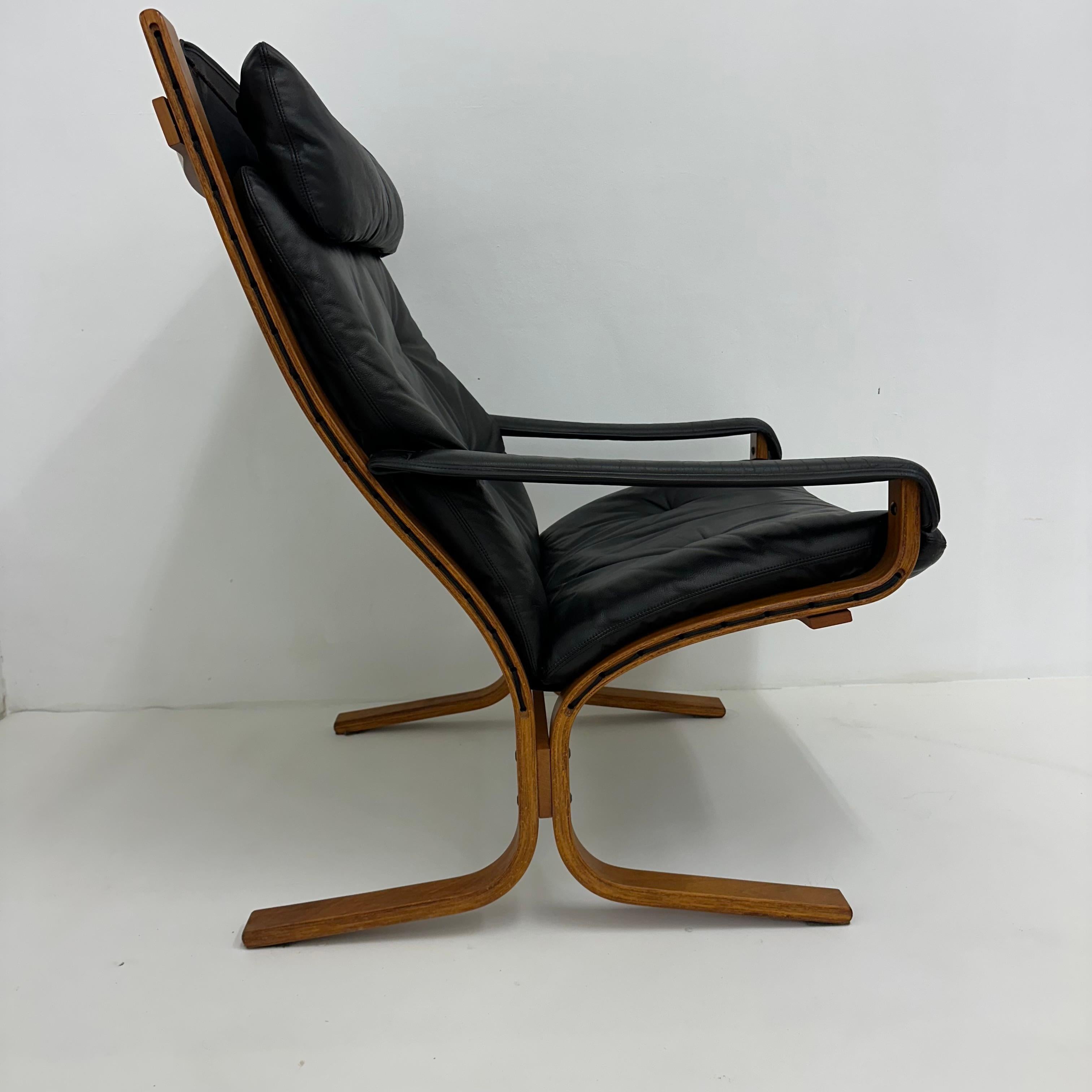 Mid-Century design leather ‘Siesta’ lounge chair by Ingmar Relling for Westnofa 6