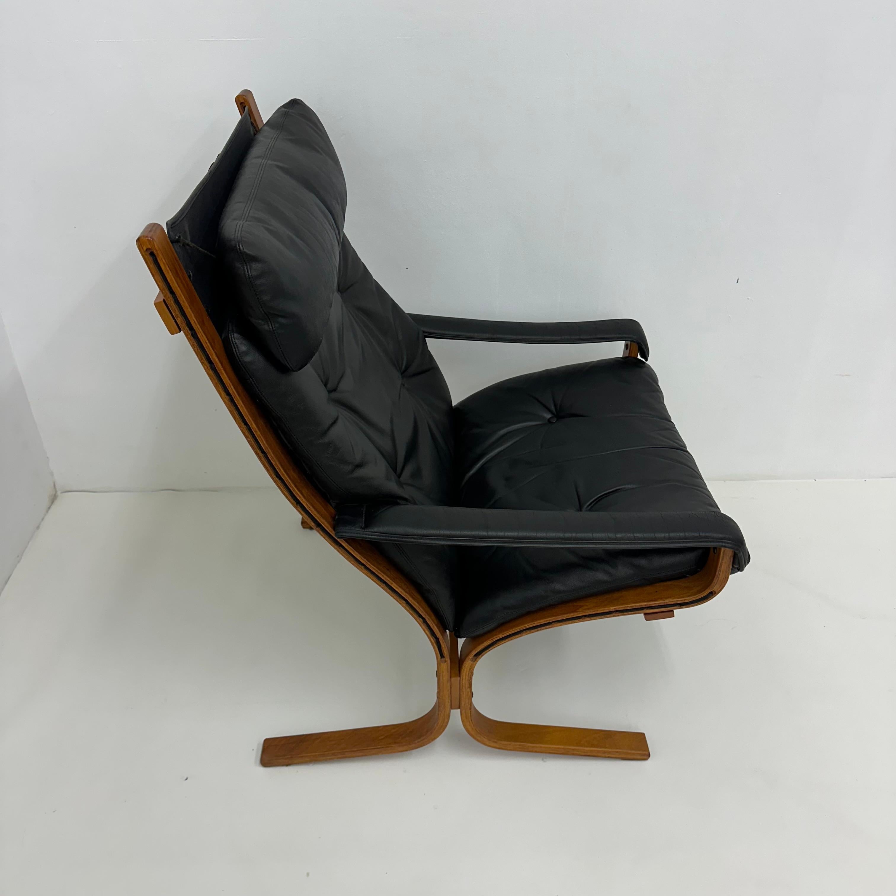Mid-Century design leather ‘Siesta’ lounge chair by Ingmar Relling for Westnofa 7