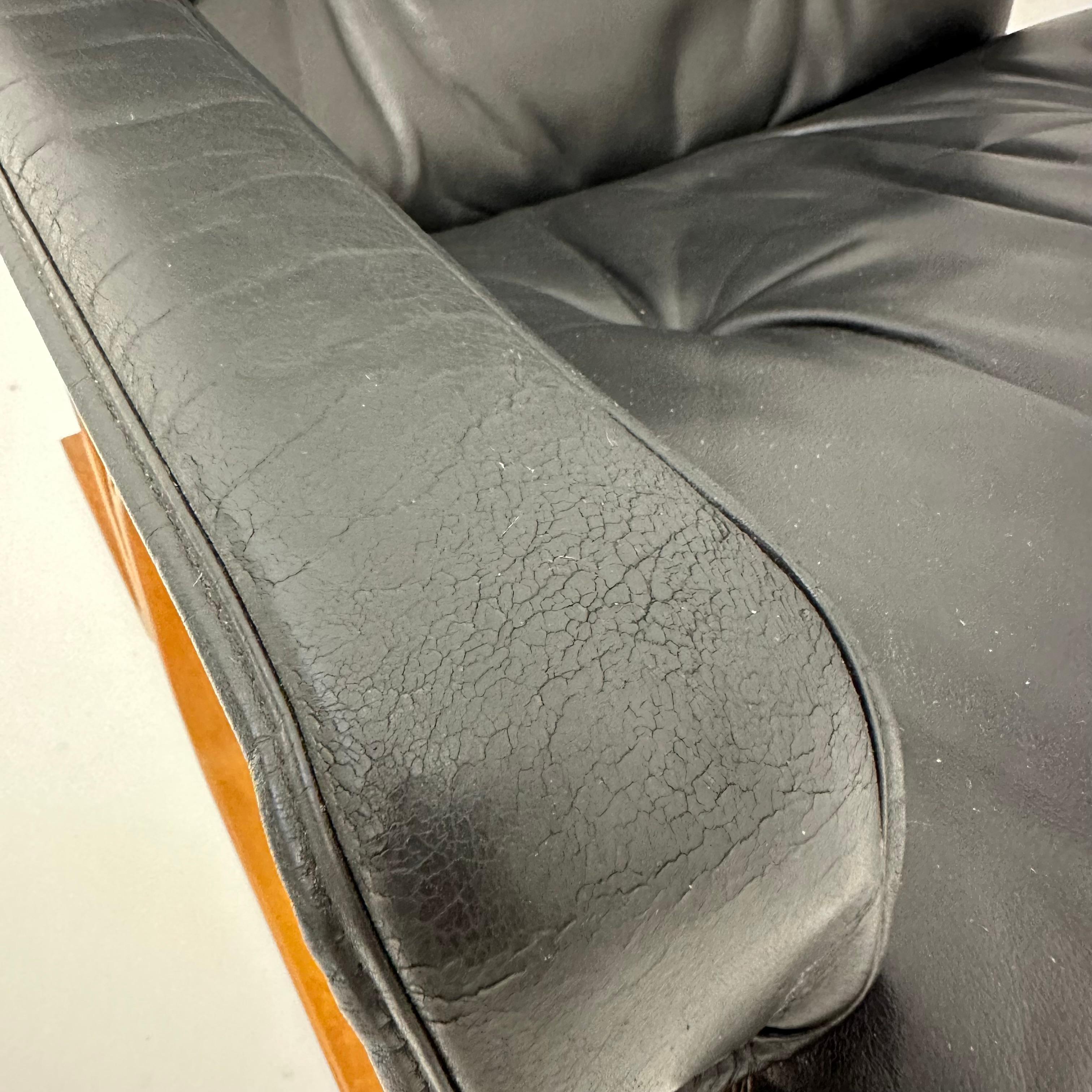 Mid-Century design leather ‘Siesta’ lounge chair by Ingmar Relling for Westnofa 10
