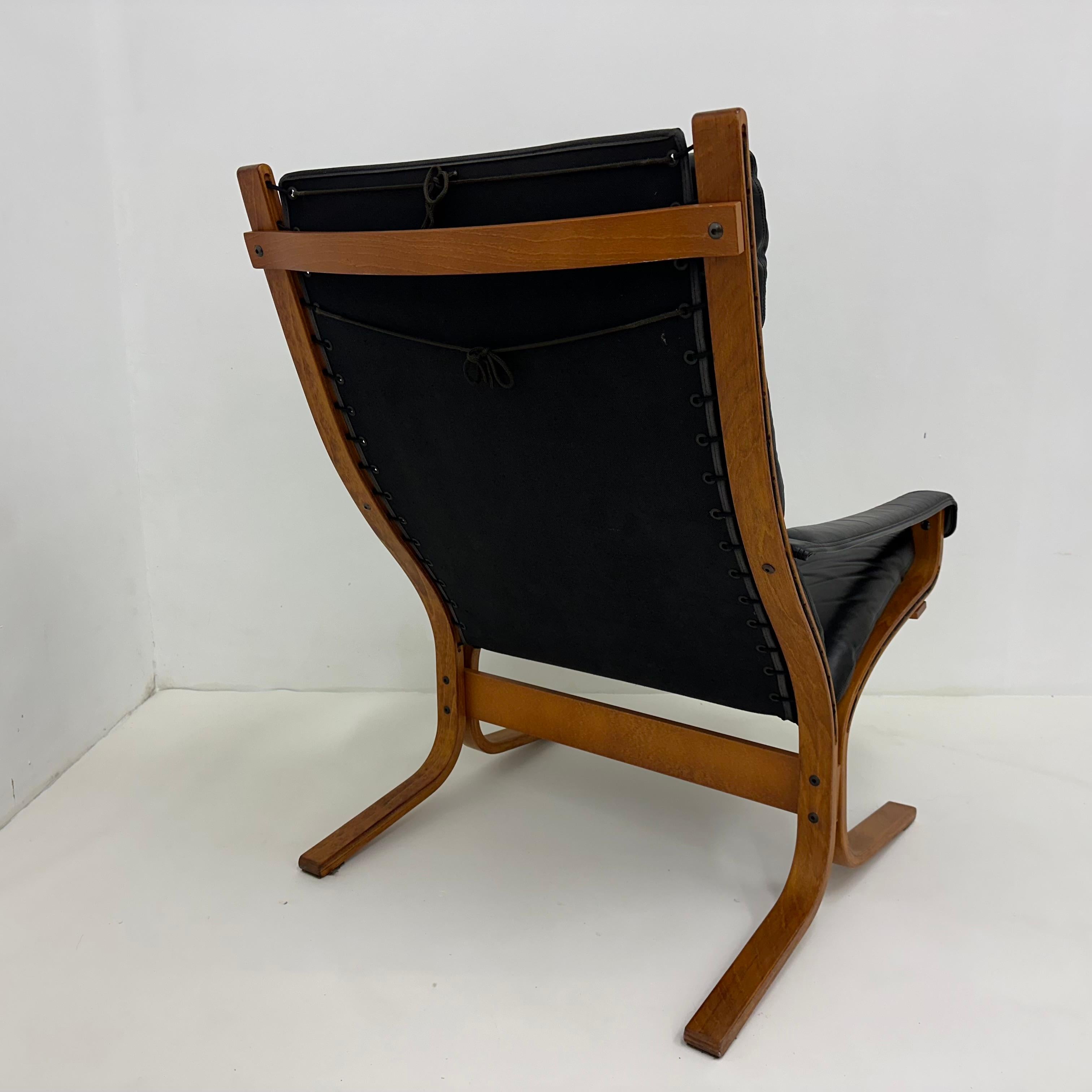 Mid-Century design leather ‘Siesta’ lounge chair by Ingmar Relling for Westnofa 12
