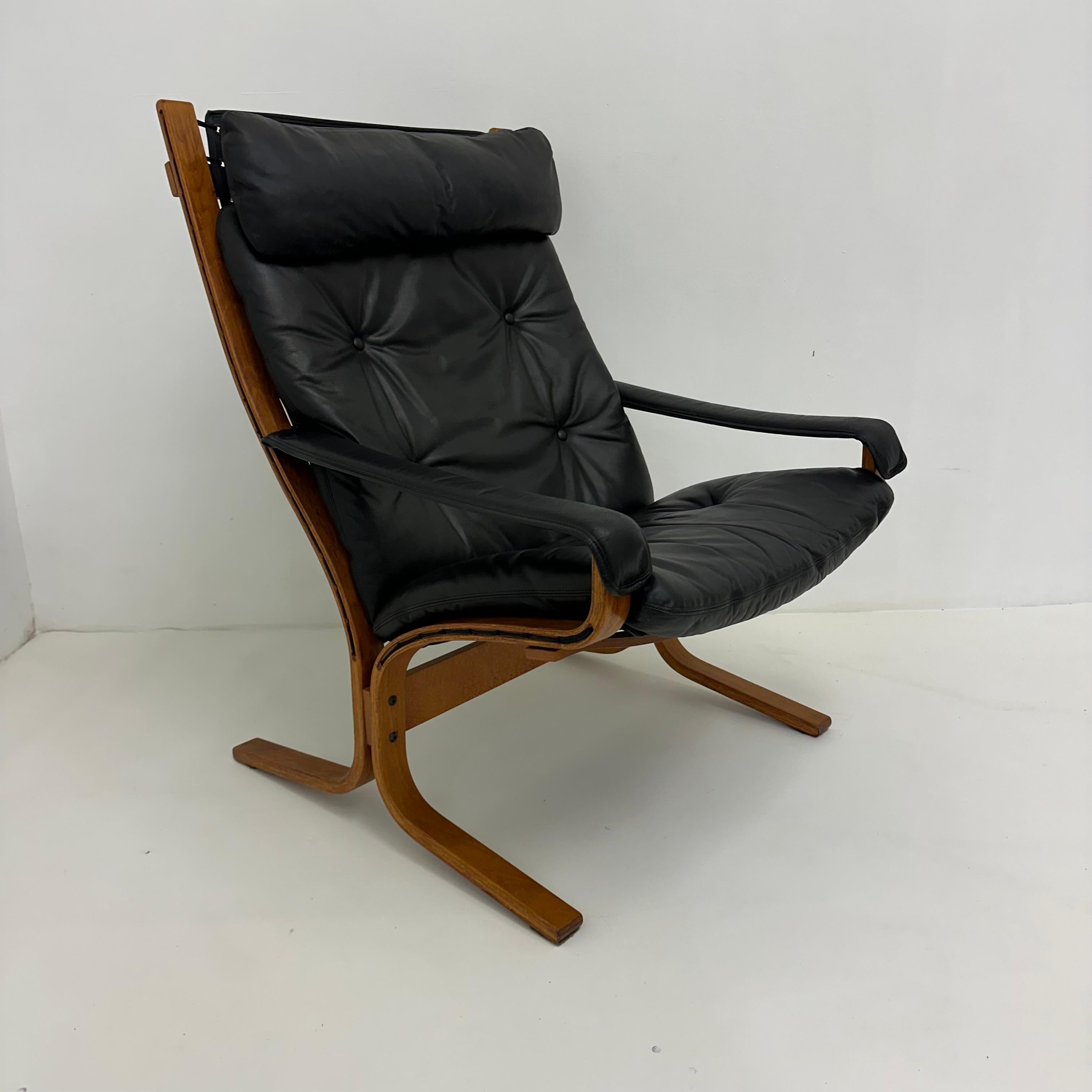 Mid-Century design leather ‘Siesta’ lounge chair by Ingmar Relling for Westnofa 2
