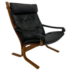 Mid-Century design leather ‘Siesta’ lounge chair by Ingmar Relling for Westnofa